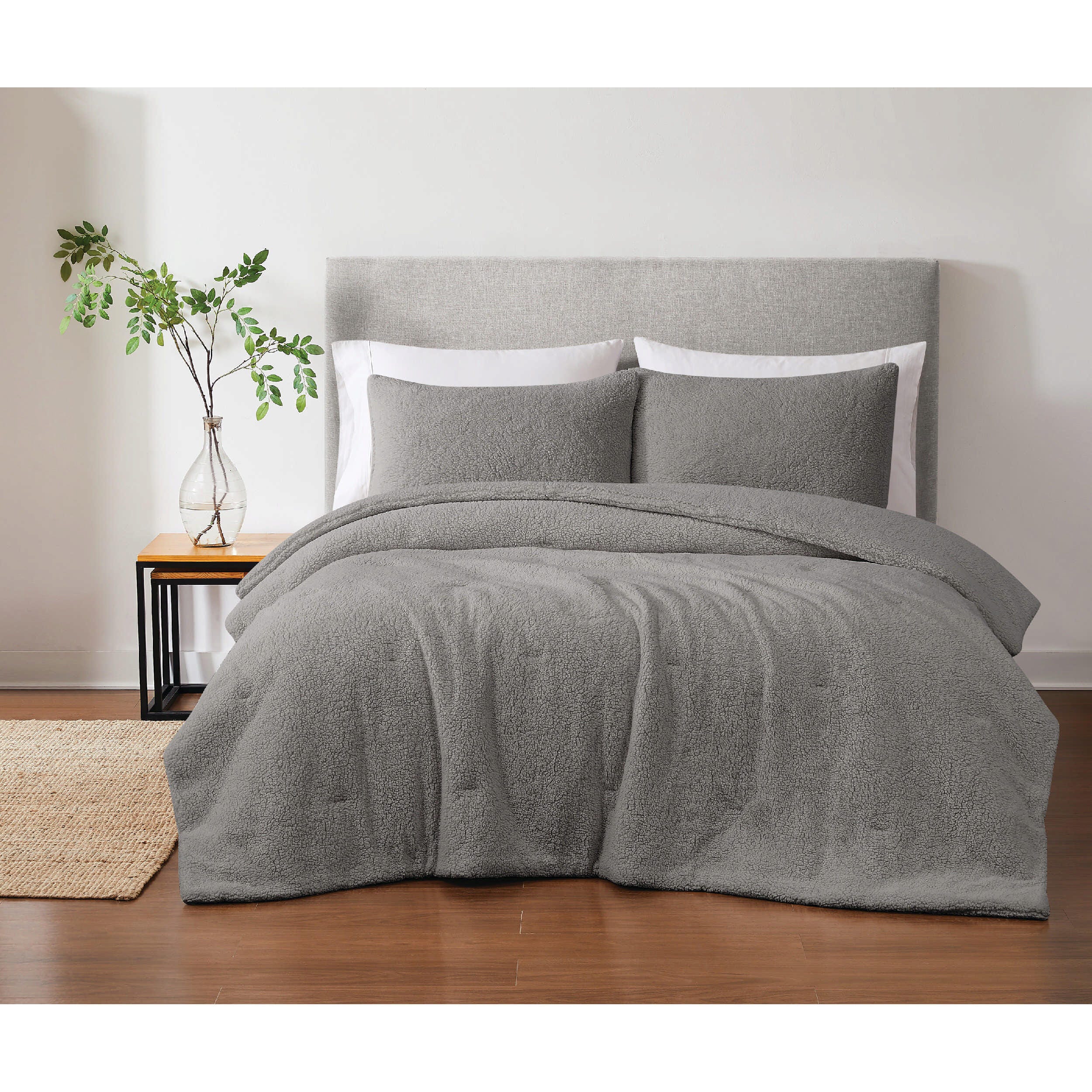 Brooklyn Loom Oversized Marshmallow 3-Piece King Comforter Set, Gray, rollover