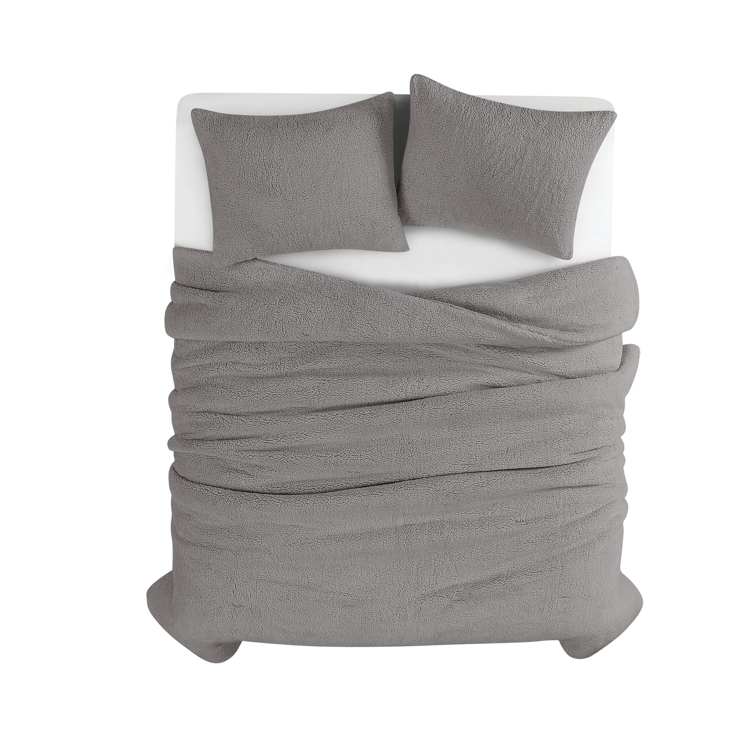 Brooklyn Loom Oversized Marshmallow 3-Piece King Comforter Set, Gray, large