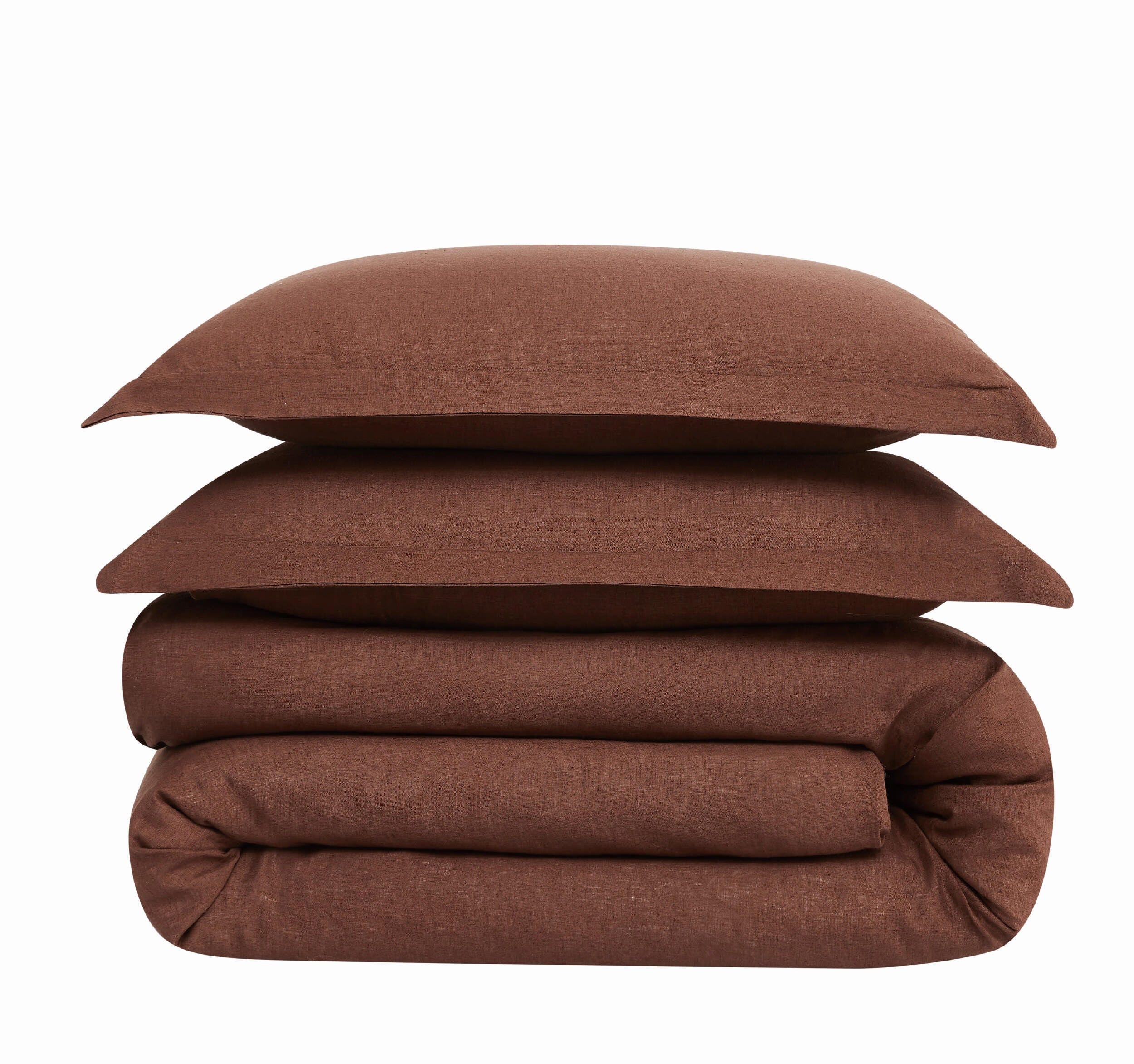 Brooklyn Loom Solid 3-Piece King Comforter Set, Brown, large