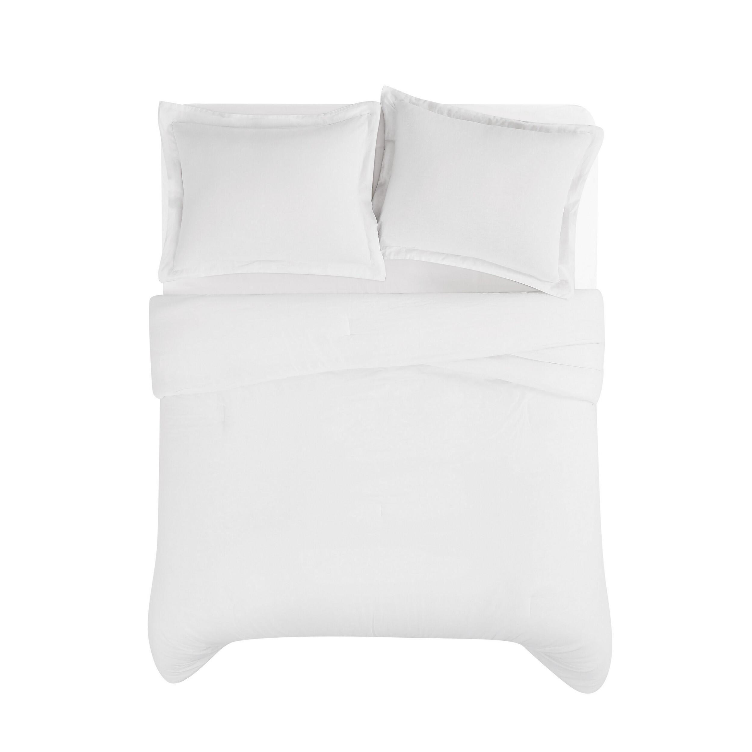 Brooklyn Loom Solid 3-Piece King Comforter Set, White, large