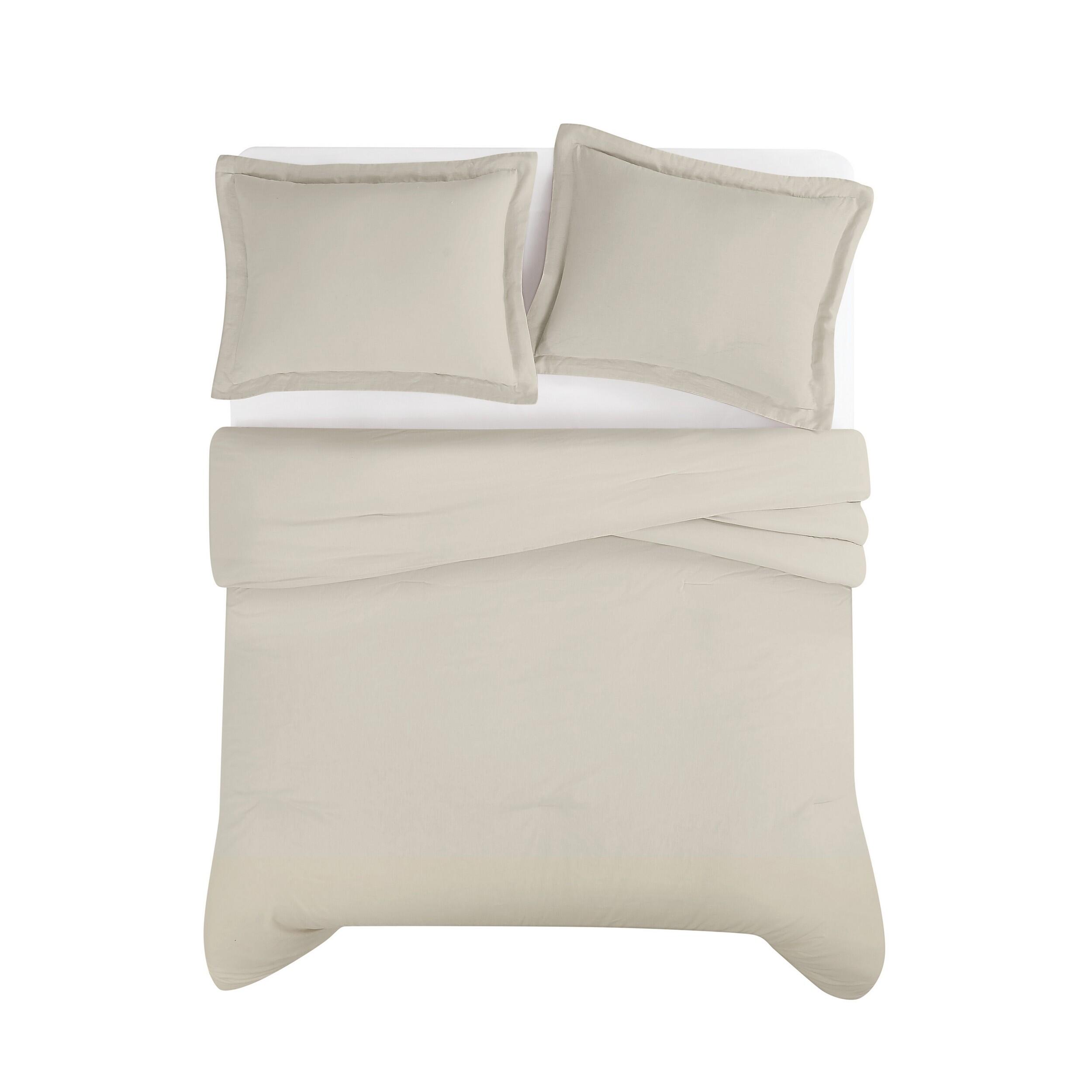 Brooklyn Loom Solid 3-Piece King Comforter Set, Natural, large