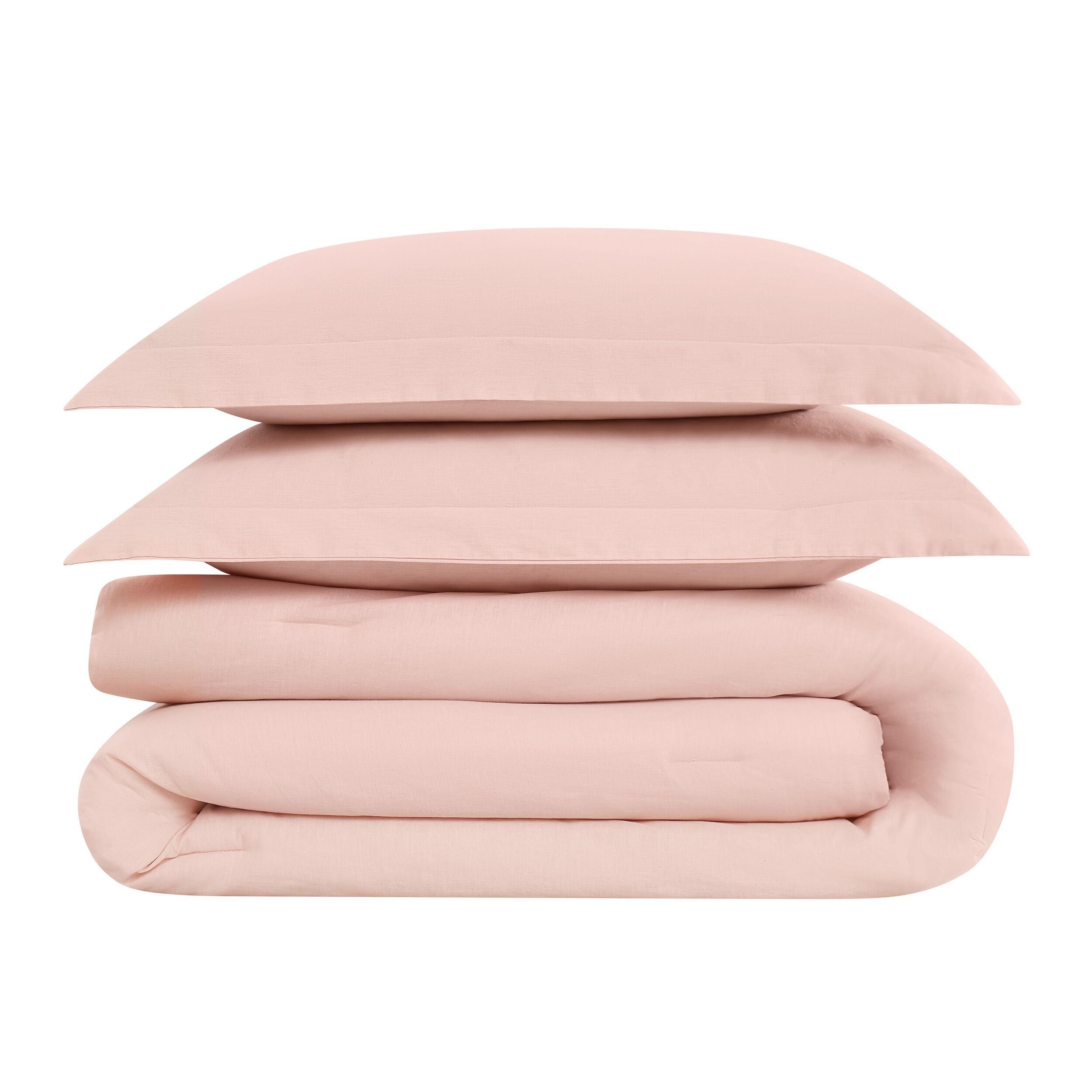 Brooklyn Loom Solid 3-Piece King Comforter Set, Blush, large