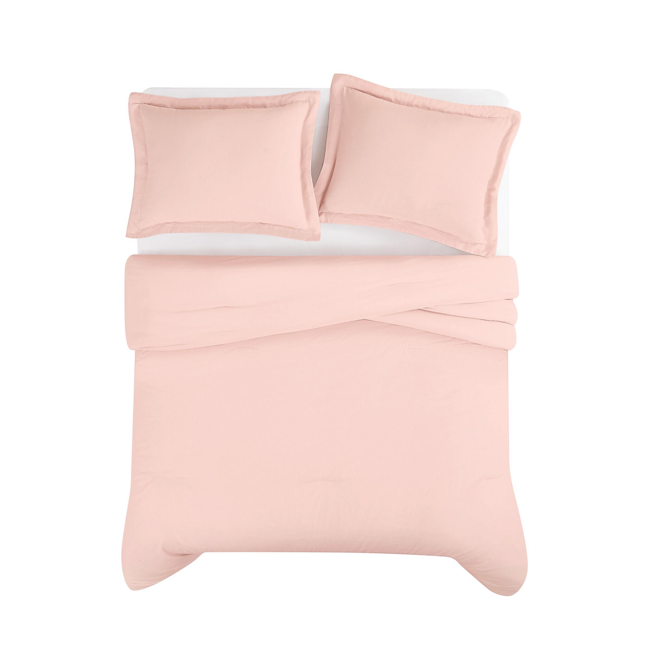 Brooklyn Loom Solid 3-Piece King Comforter Set, Blush, large