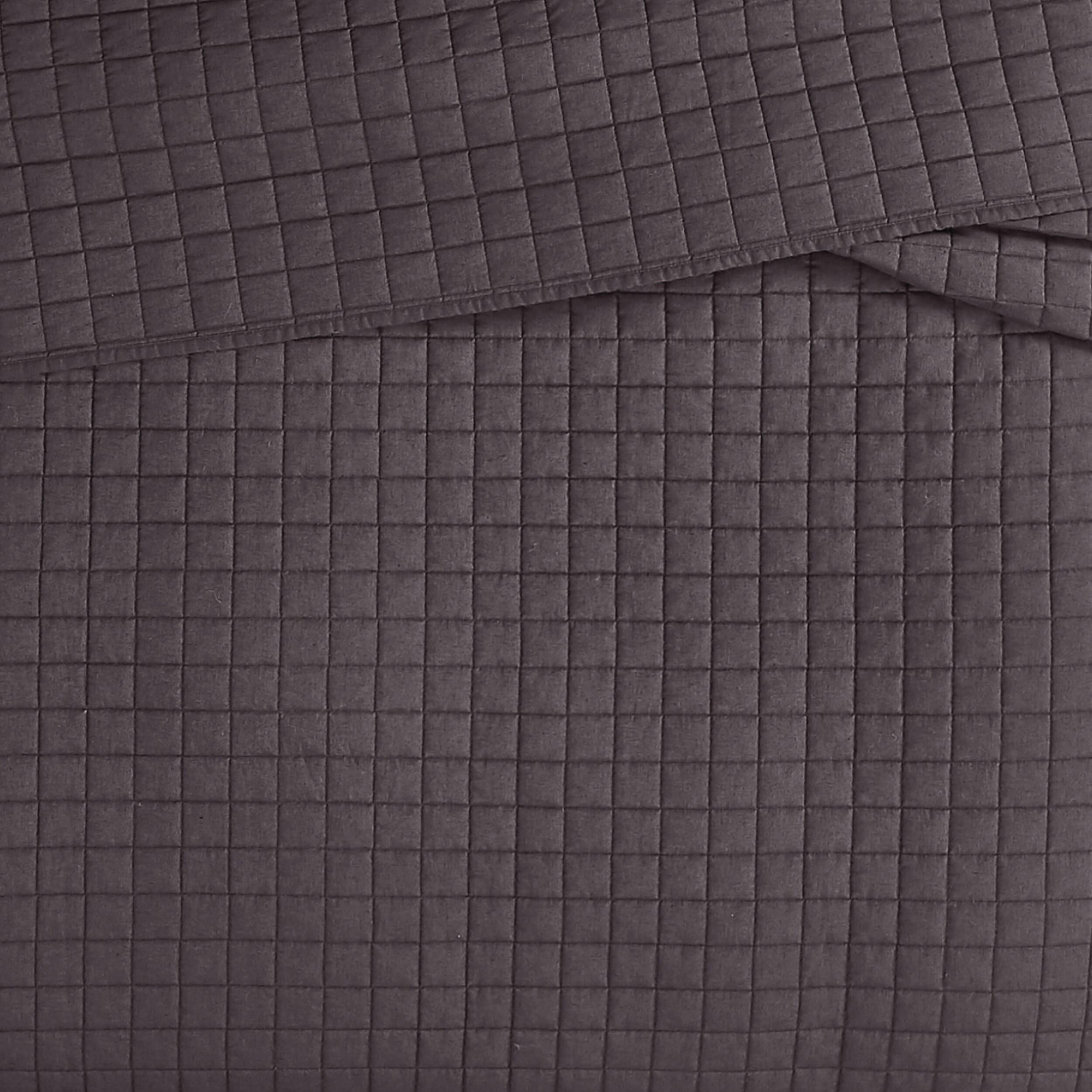 Brooklyn Loom Solid 3-Piece Full/Queen Quilt Set, Charcoal, large