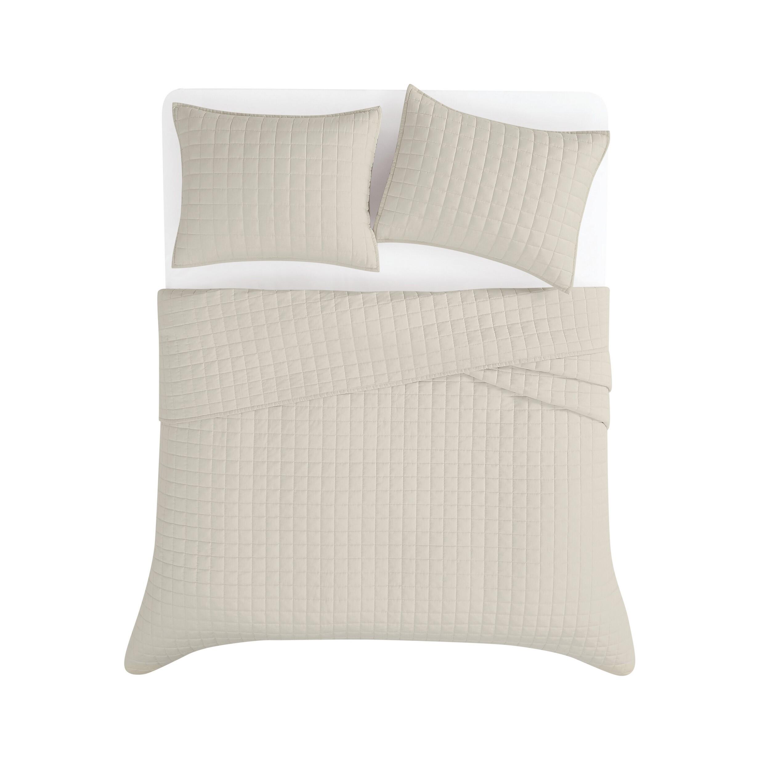 Brooklyn Loom Solid 3-Piece King Quilt Set, Natural, large