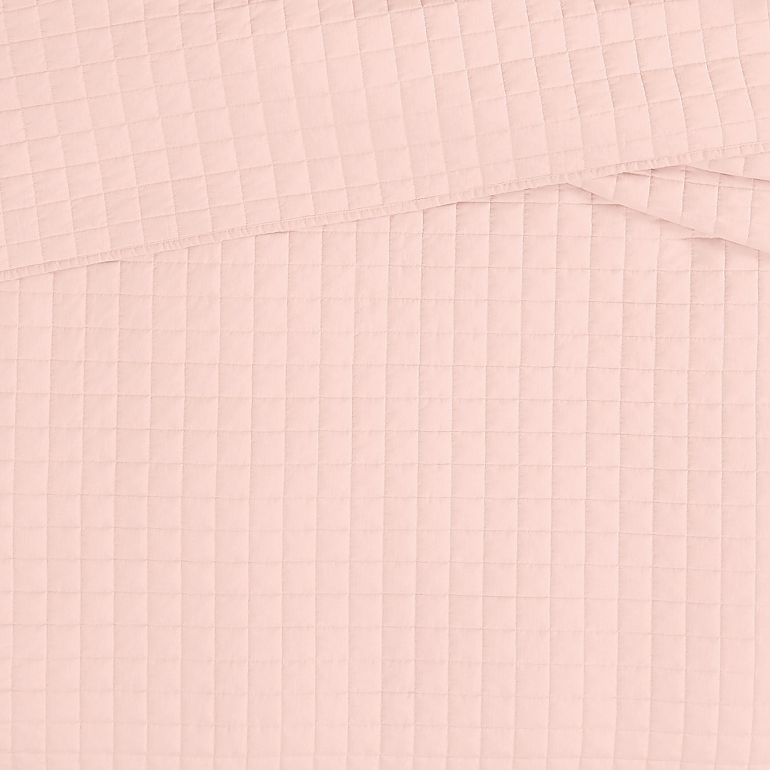 Brooklyn Loom Solid 3-Piece Full/Queen Quilt Set, Blush, large