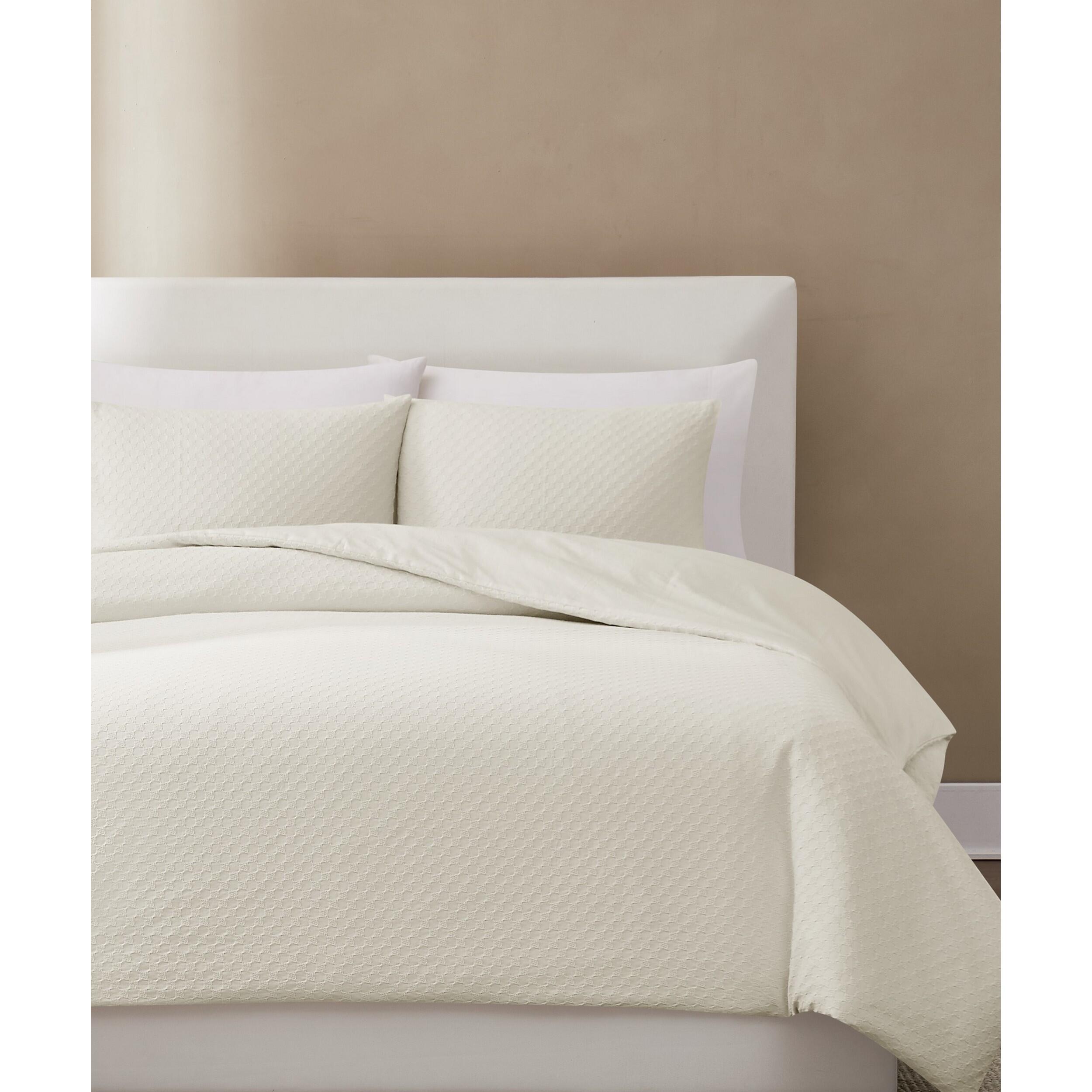 Brooklyn Loom Woven Texture 2-Piece Twin XL Comforter Set, Cream, large