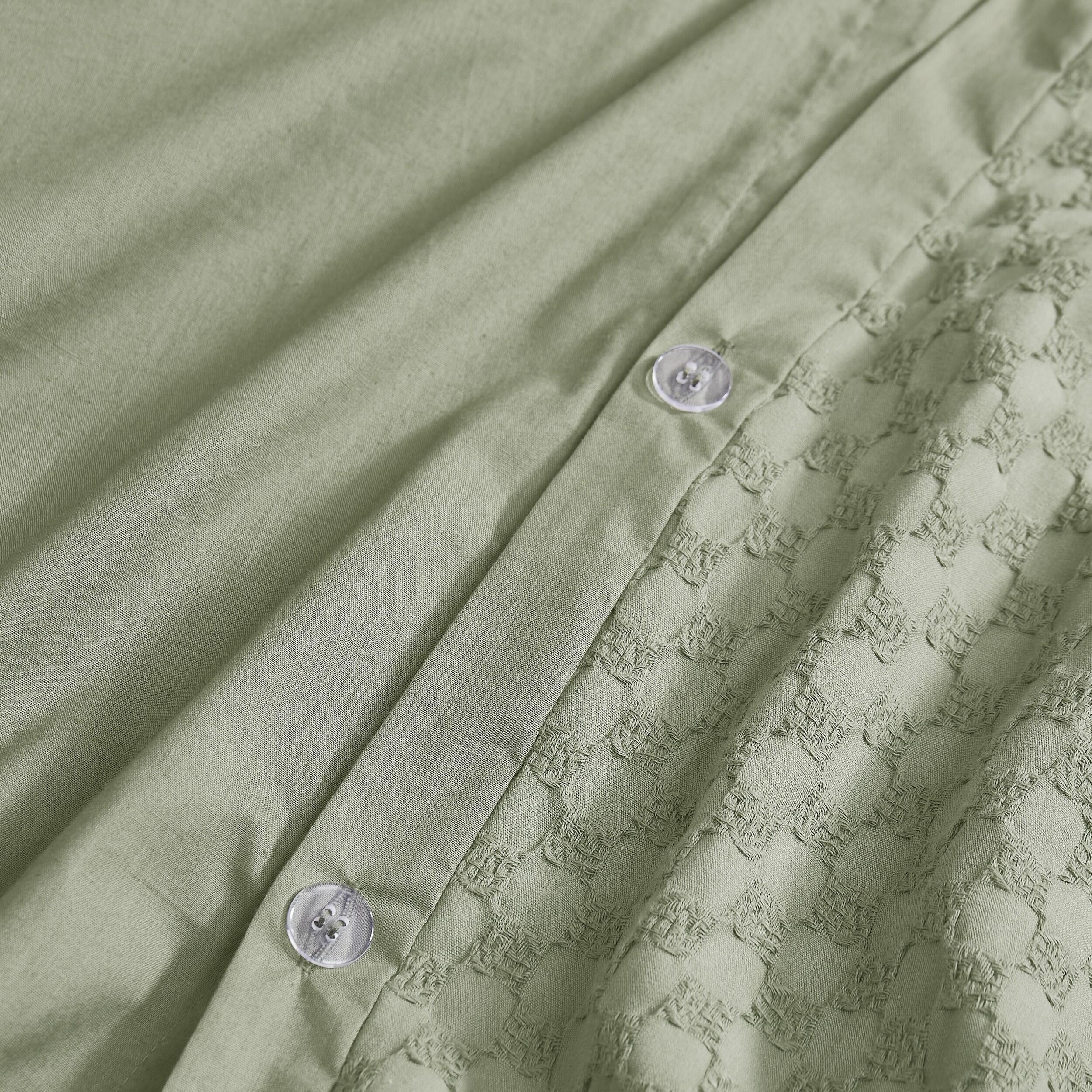 Brooklyn Loom Woven Texture 3-Piece Full/Queen Duvet Set, Green, large