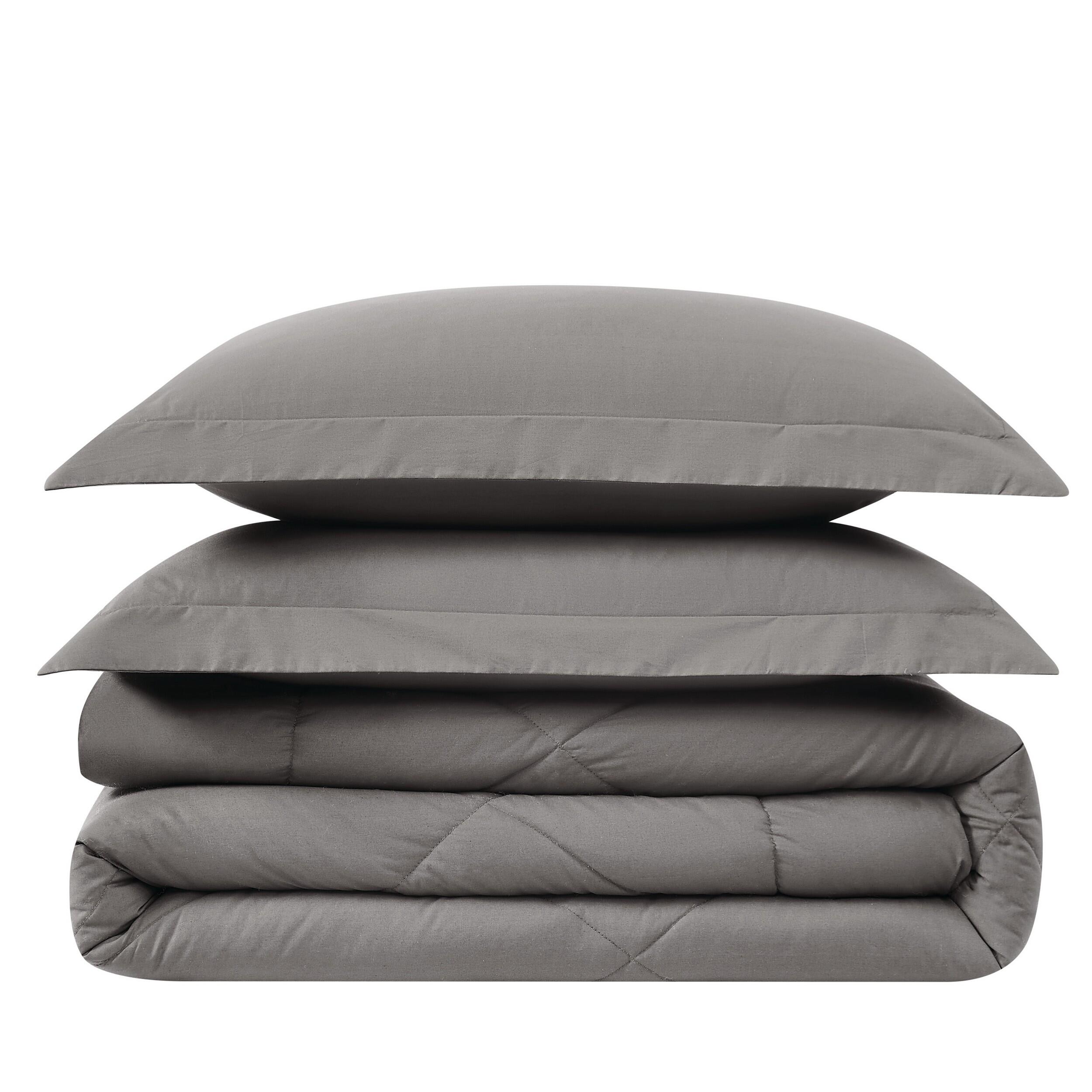 Cannon 200 Thread 3-Piece King Comforter Set, Gray, rollover