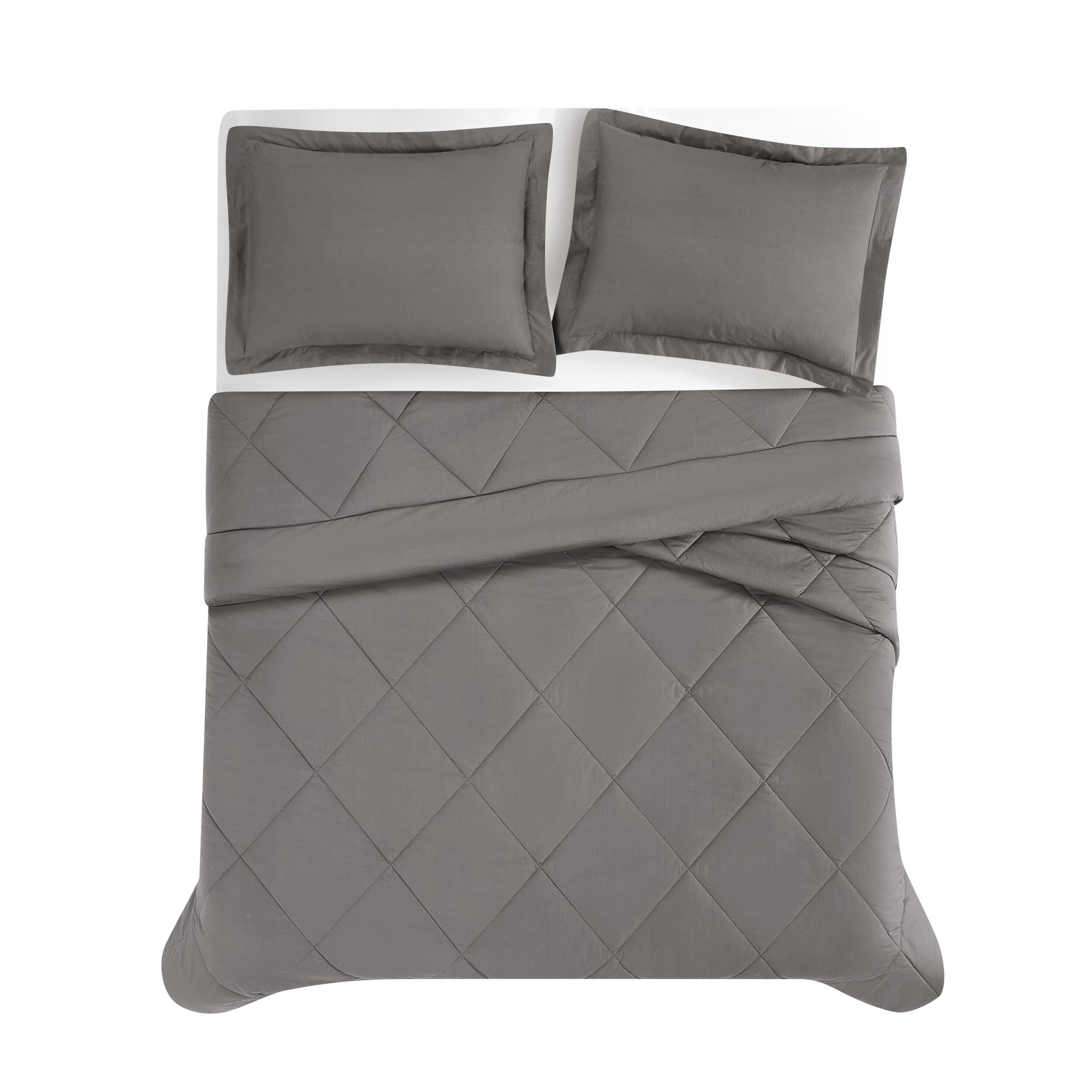 Cannon 200 Thread 3-Piece King Comforter Set, Gray, large