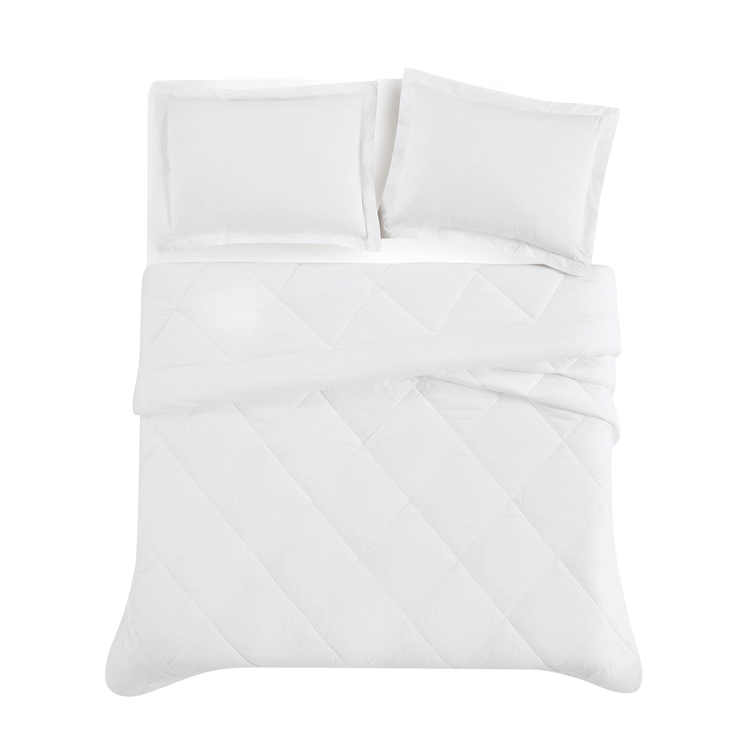 Cannon 200 Thread 3-Piece Full/Queen Comforter Set, White, large