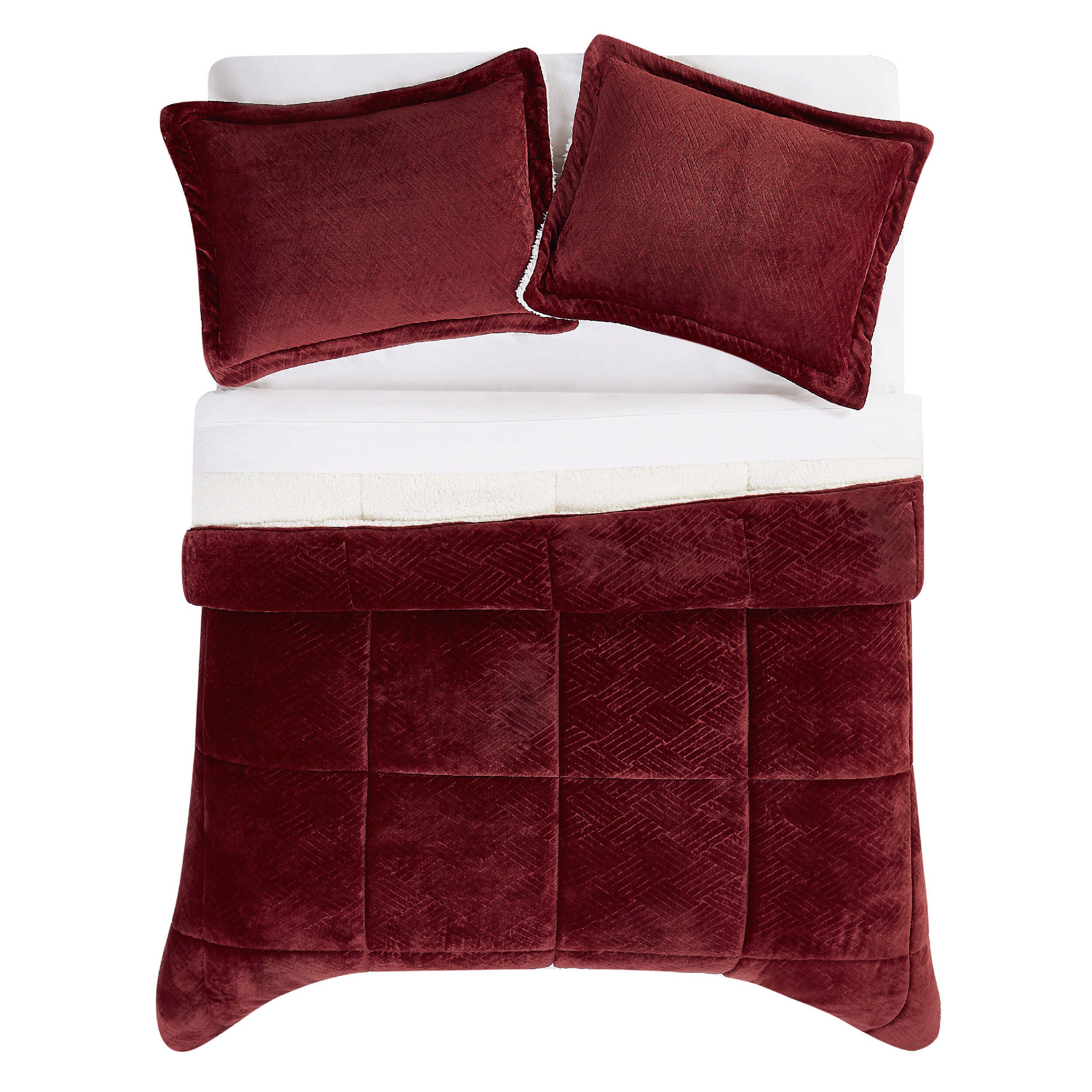 Cannon Carved 3-Piece King Comforter Set, Red, large