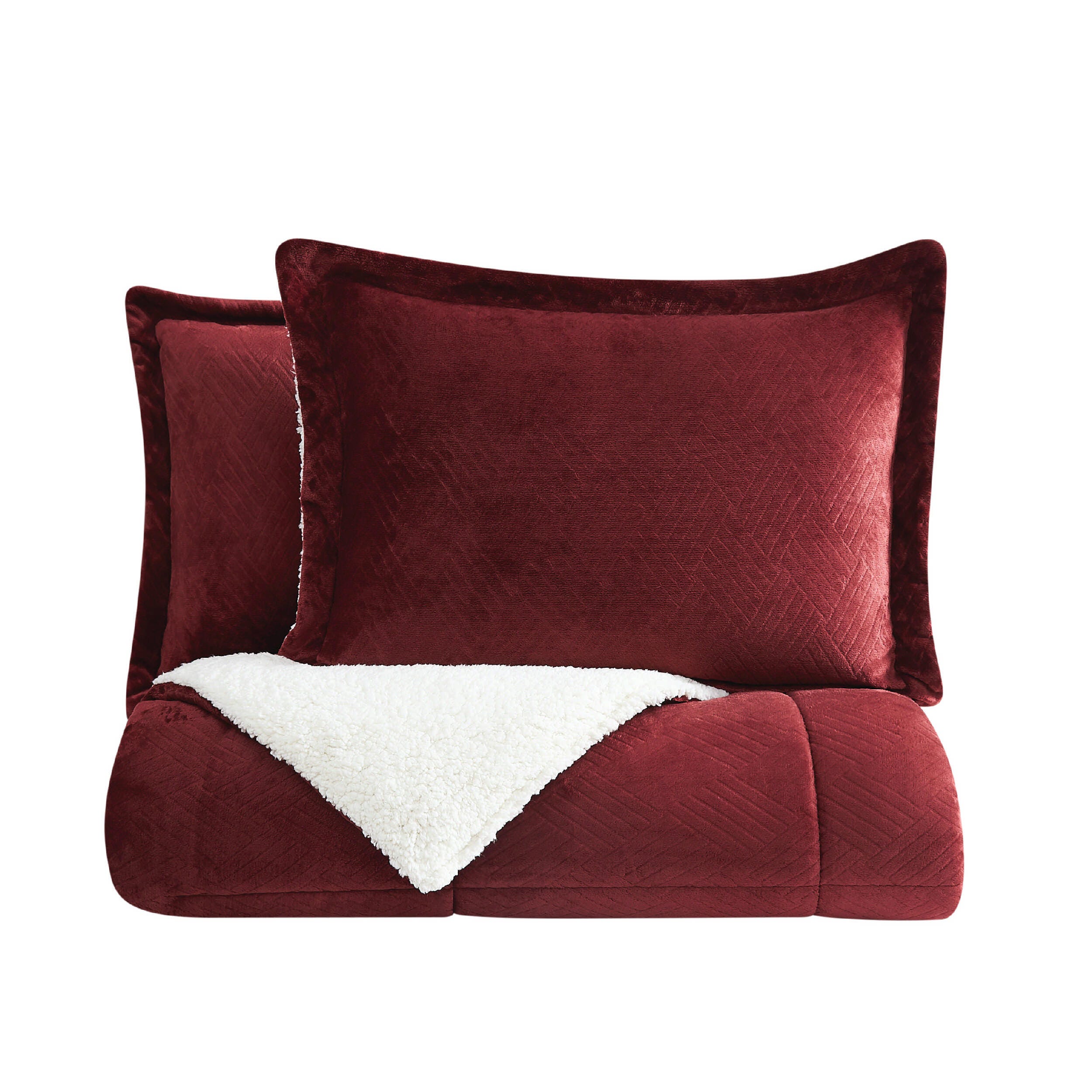 Cannon Carved 3-Piece Full/Queen Comforter Set, Red, large