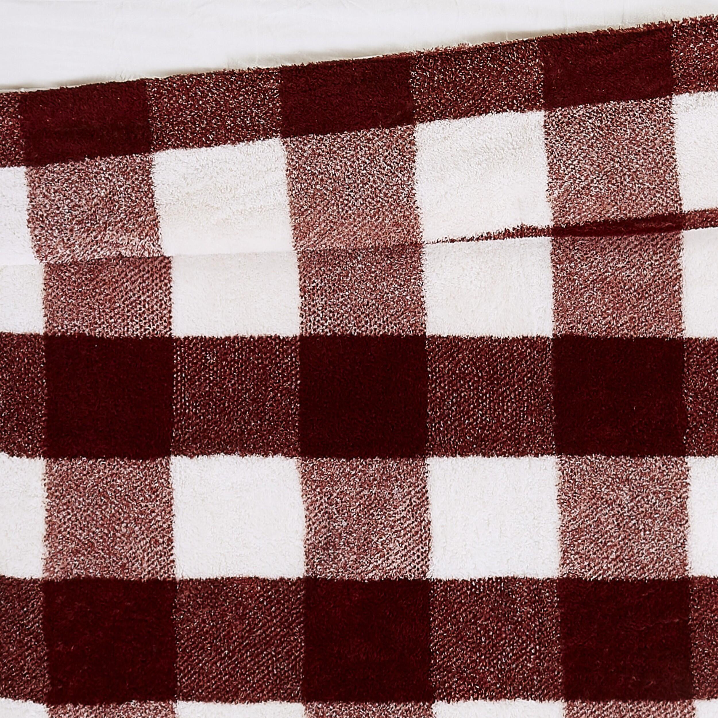 Cannon Cozy Buffalo Check 3-Piece Full/Queen Comforter Set, Burgundy, large