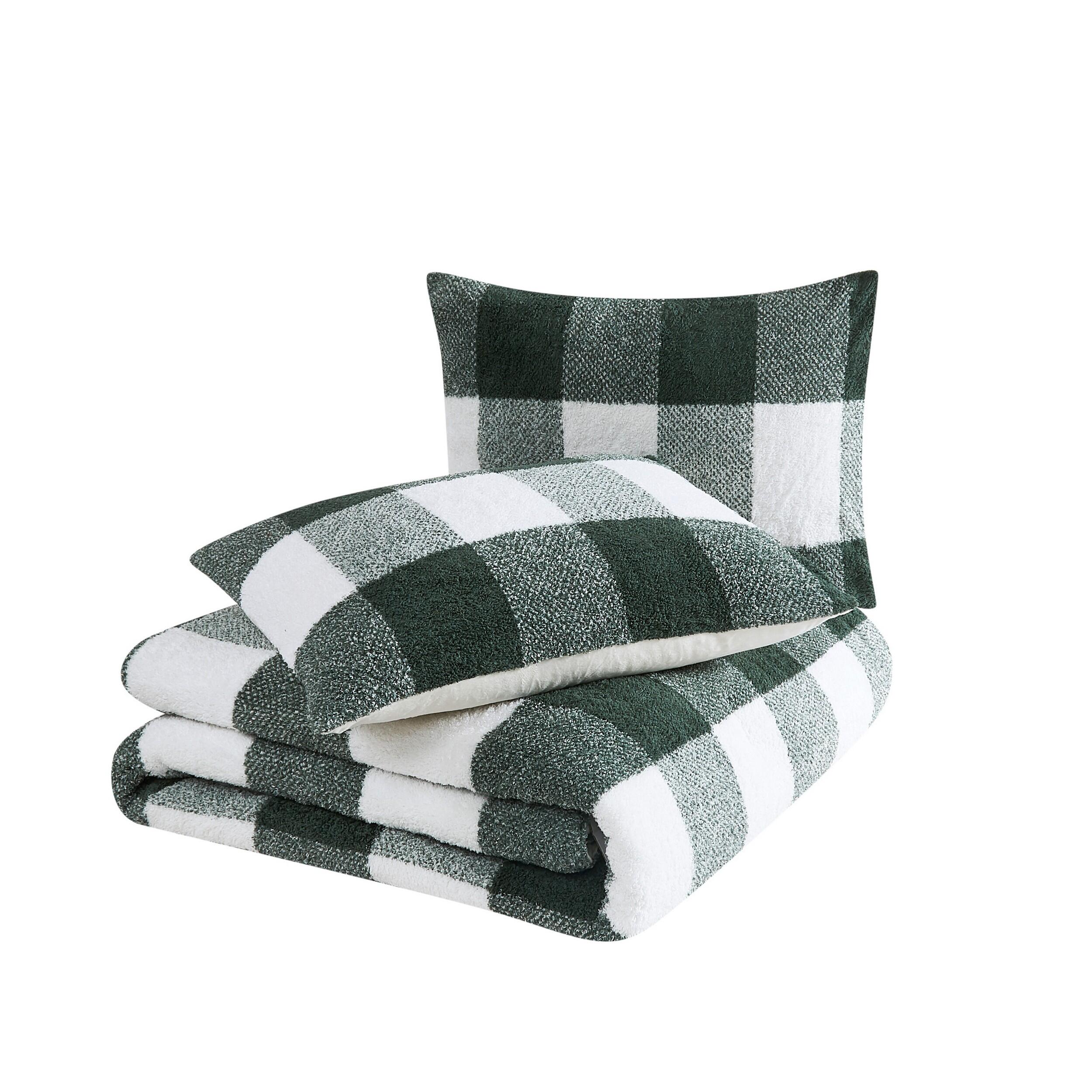 Cannon Cozy Buffalo Check 3-Piece King Comforter Set, Green, large