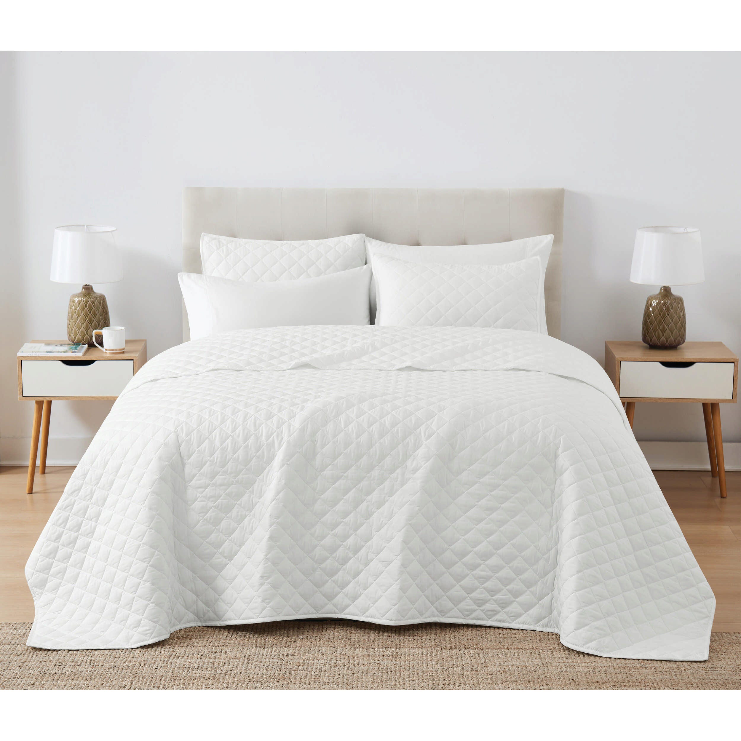 Cannon Percale 3-Piece King Quilt Set, White, large