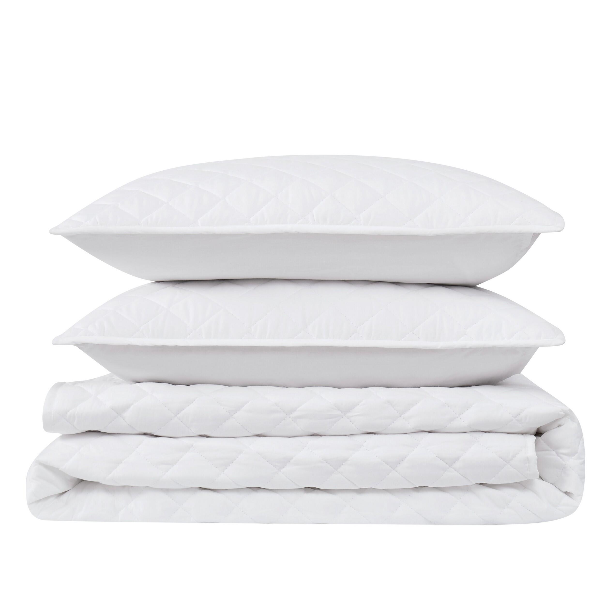 Cannon Percale 3-Piece King Quilt Set, White, rollover