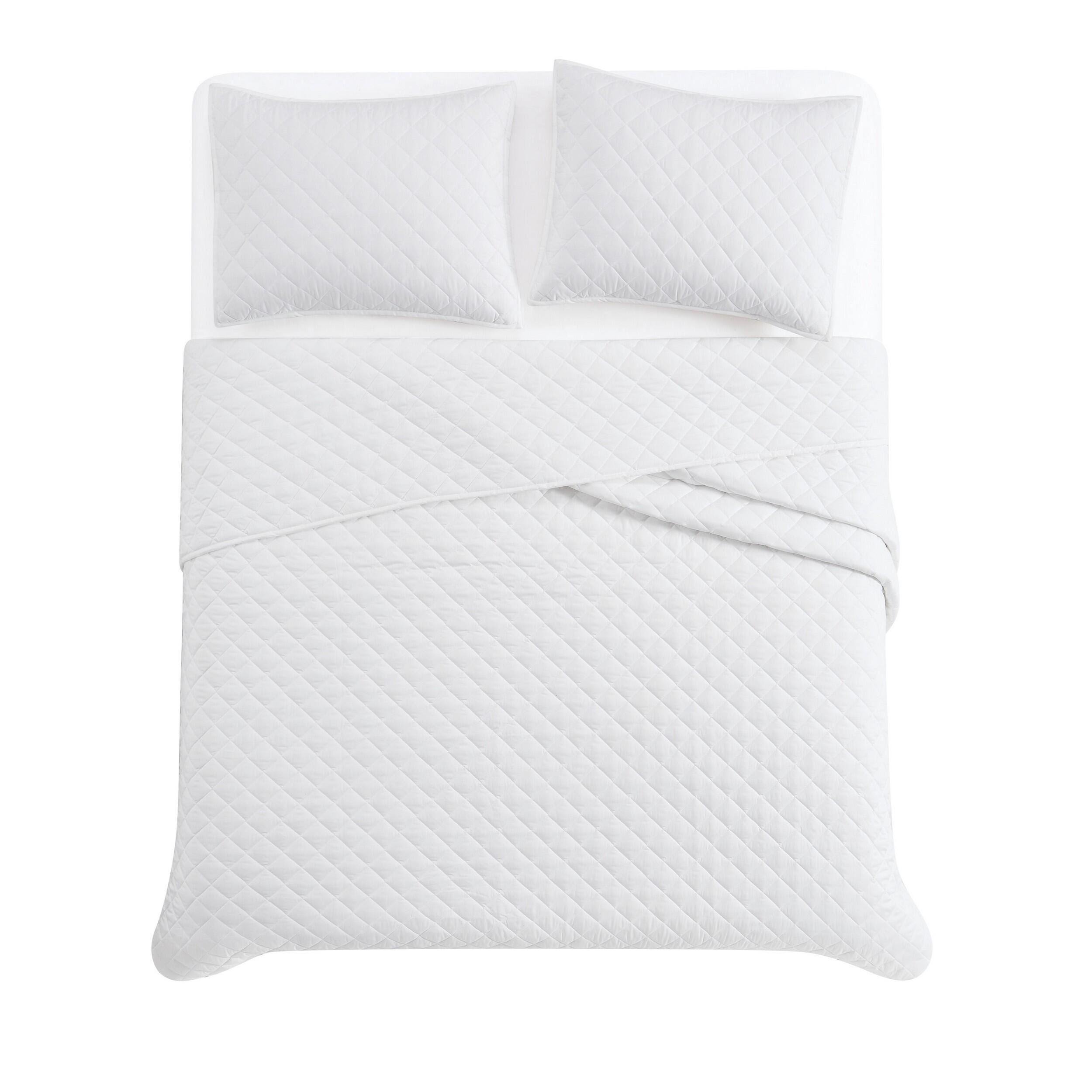 Cannon Percale 3-Piece King Quilt Set, White, large
