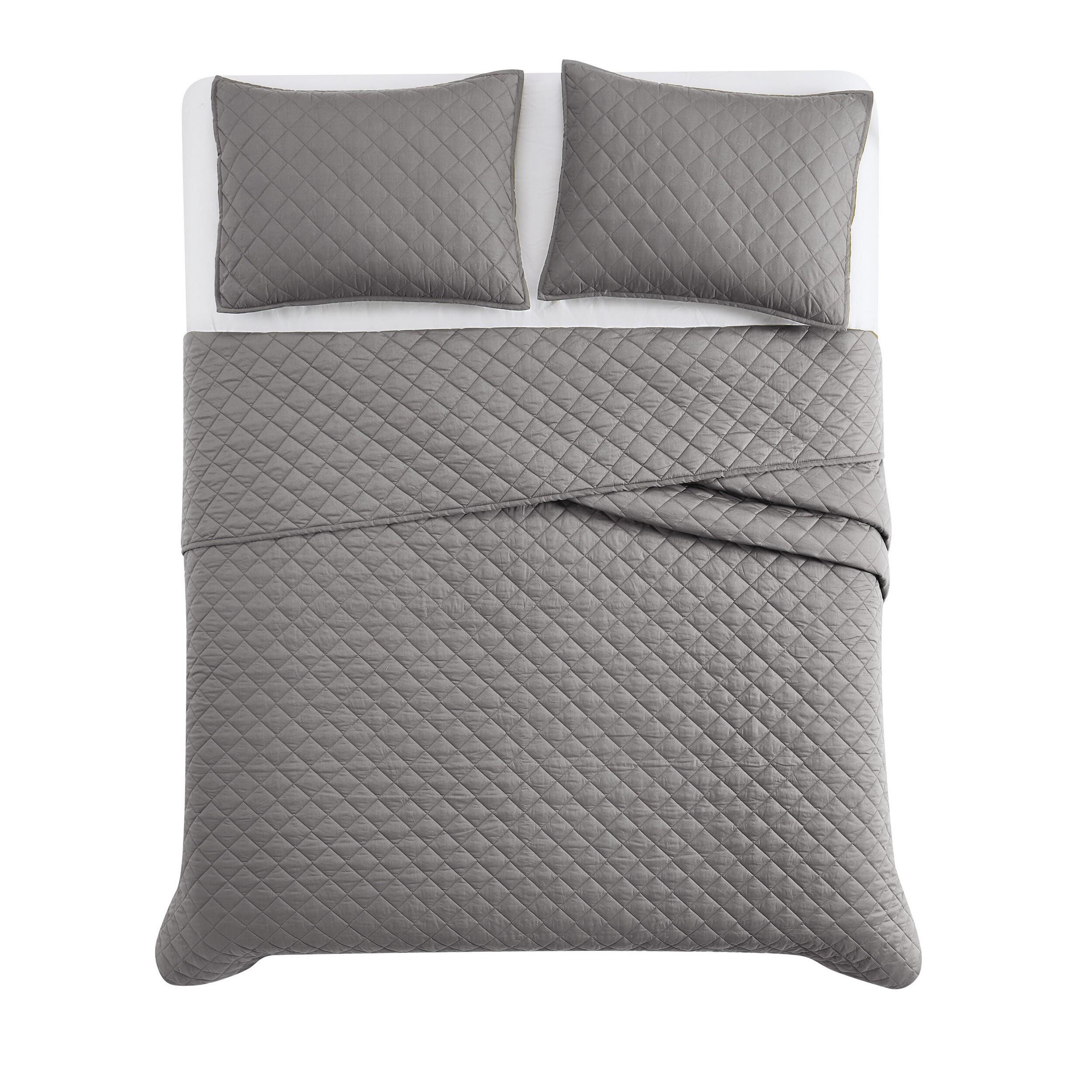 Cannon Percale 3-Piece King Quilt Set, Gray, large