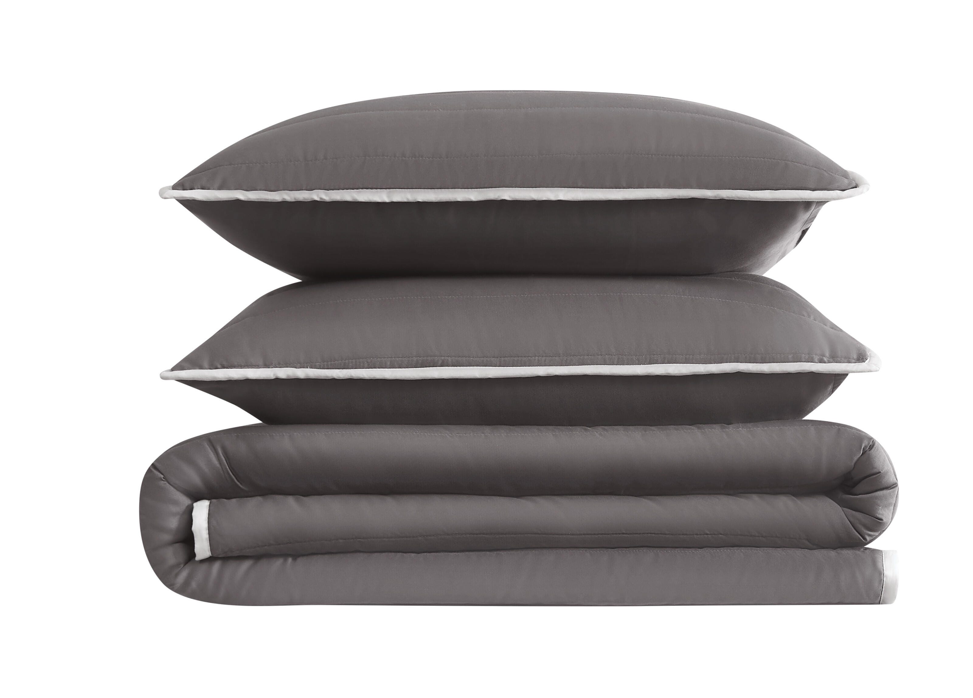 Christian Siriano NY 2-Piece Twin Quilt Set, Dark Gray, rollover