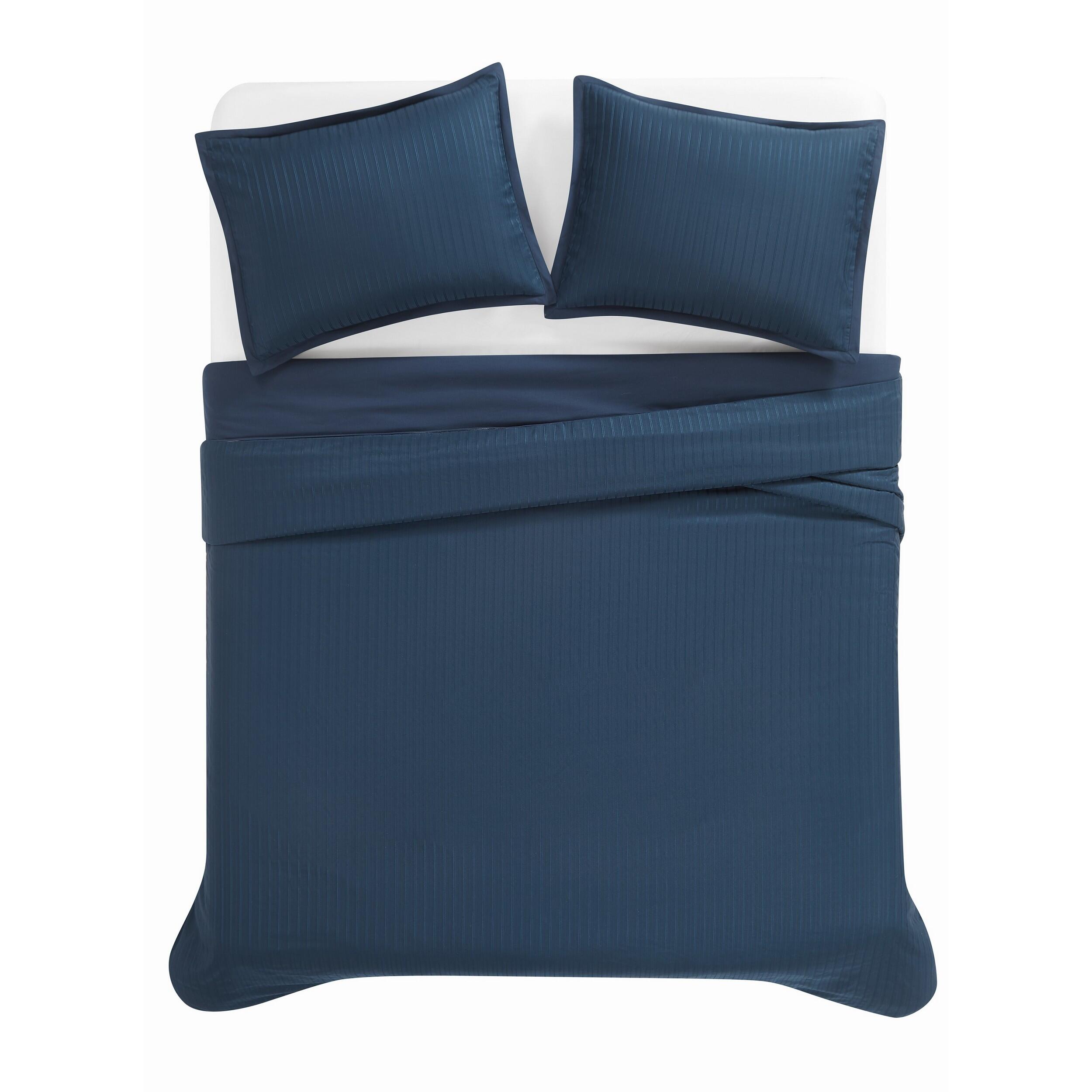 Royal Velvet Olivia 3-Piece Full/Queen Duvet Set, Navy, large