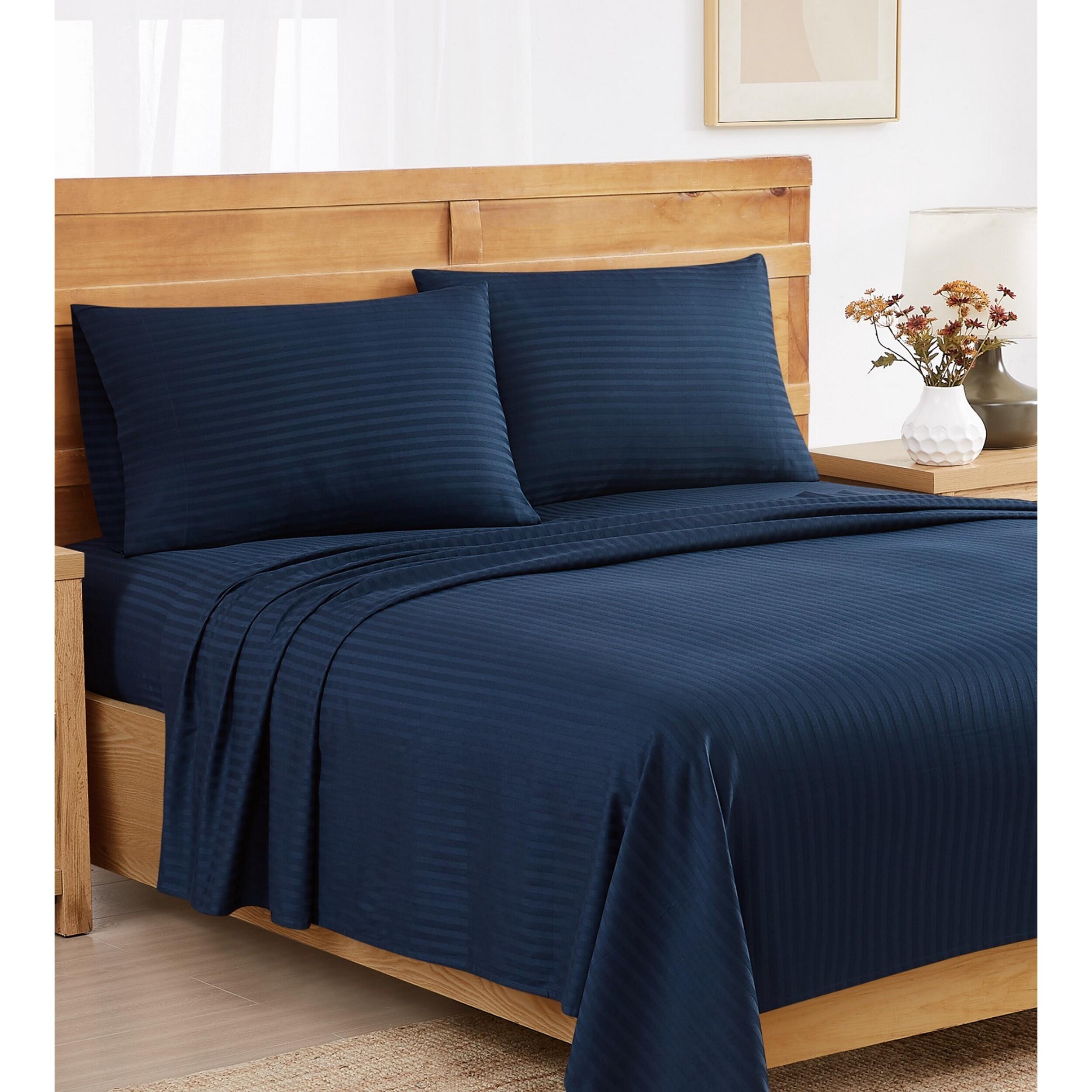 Royal Velvet Signature 3-Piece California King Sheet Set, Navy Blue, large