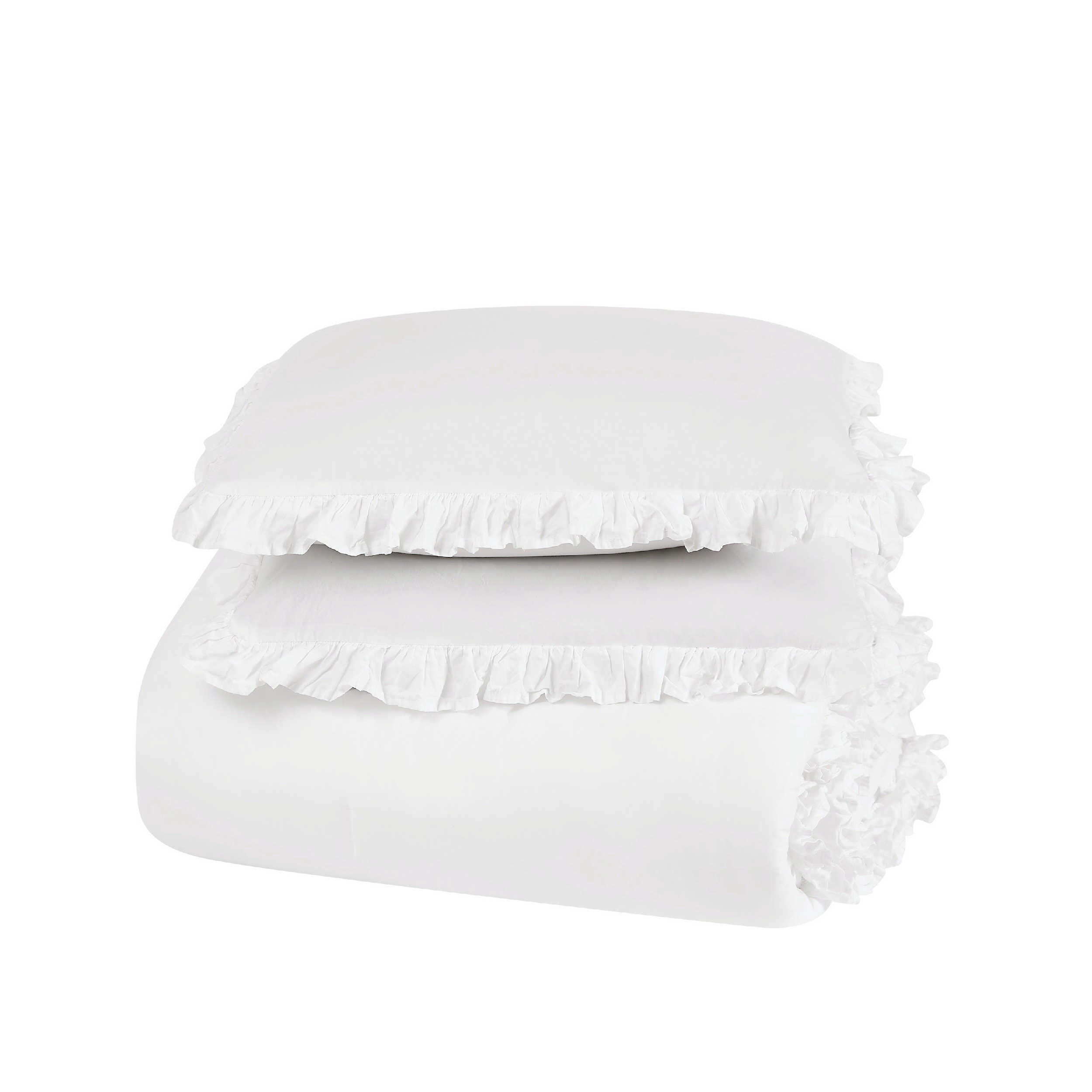 Farmhouse 3-Piece King Comforter Set, White, rollover
