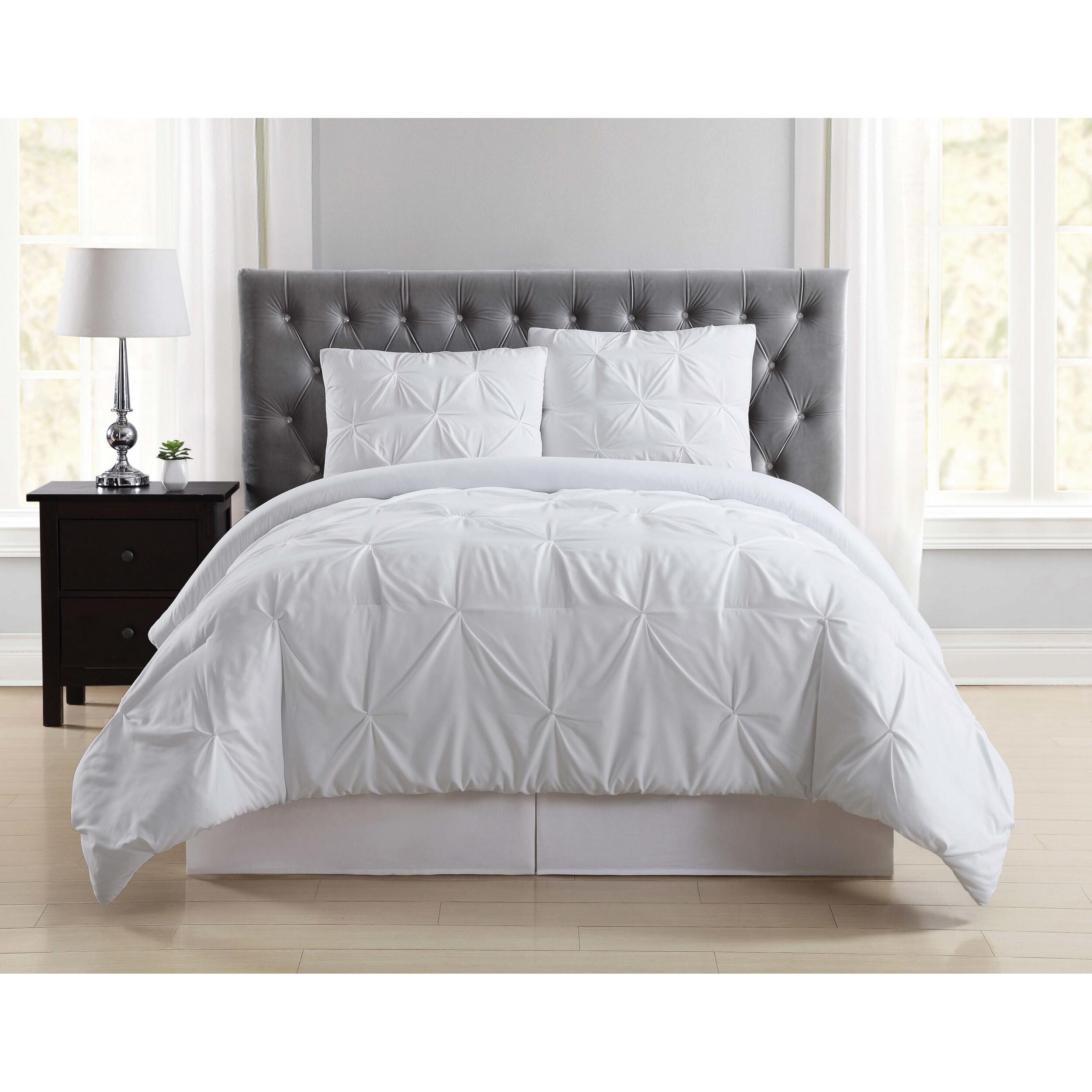 Truly Soft Pleated 2-Piece Twin XL Comforter Set, White, large