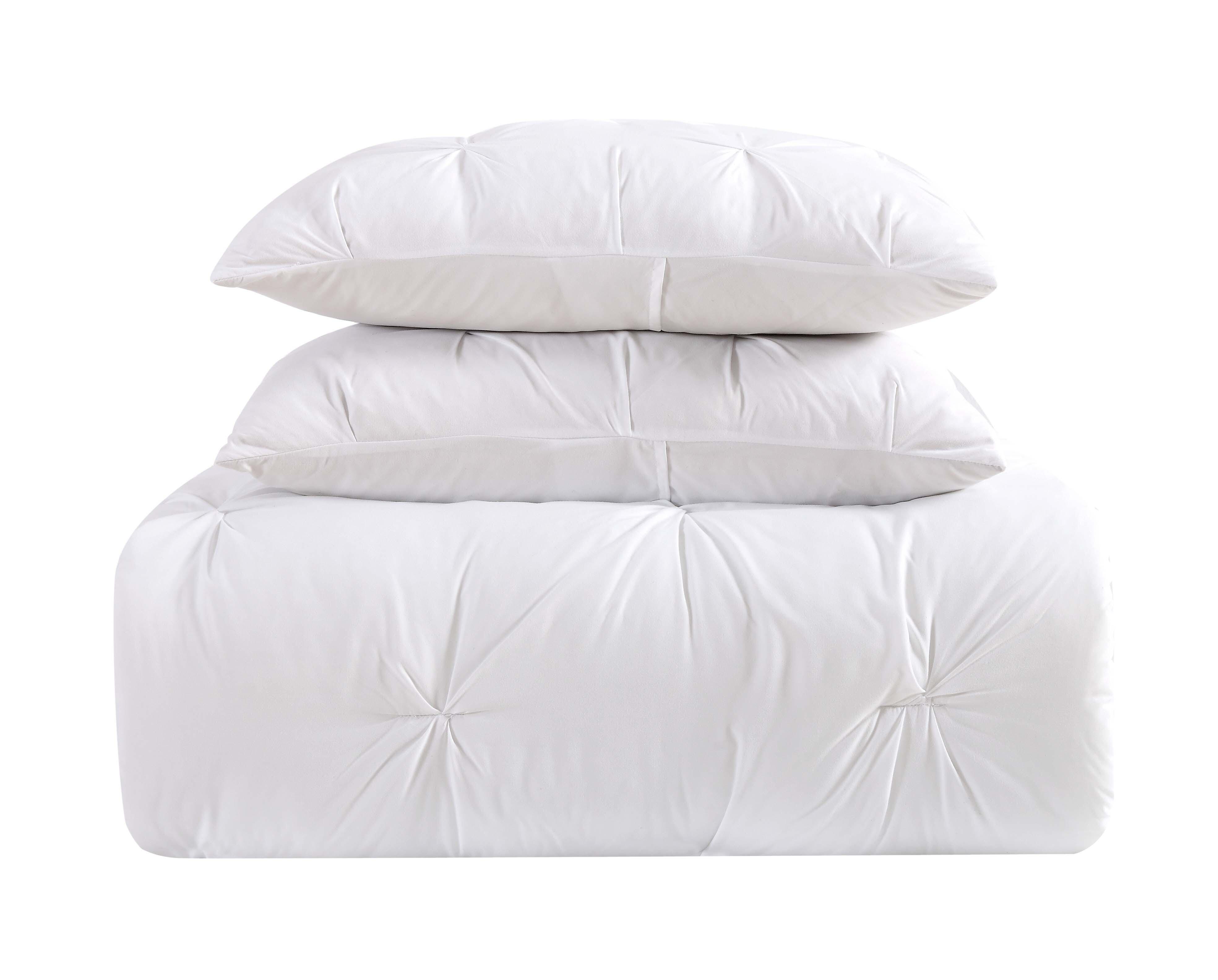 Truly Soft Pleated 2-Piece Twin XL Comforter Set, White, rollover