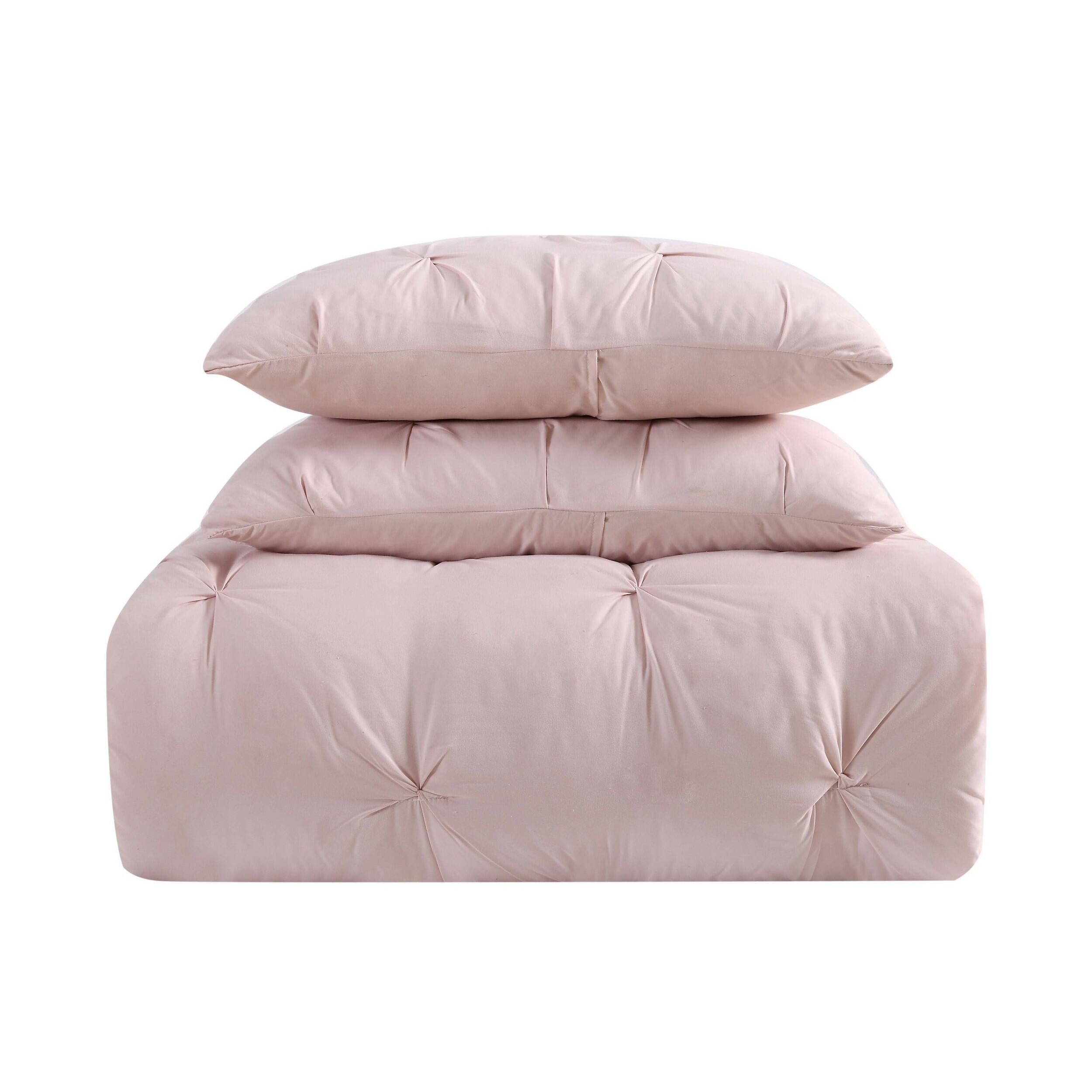 Truly Soft Pleated 3-Piece King Comforter Set, Blush, large