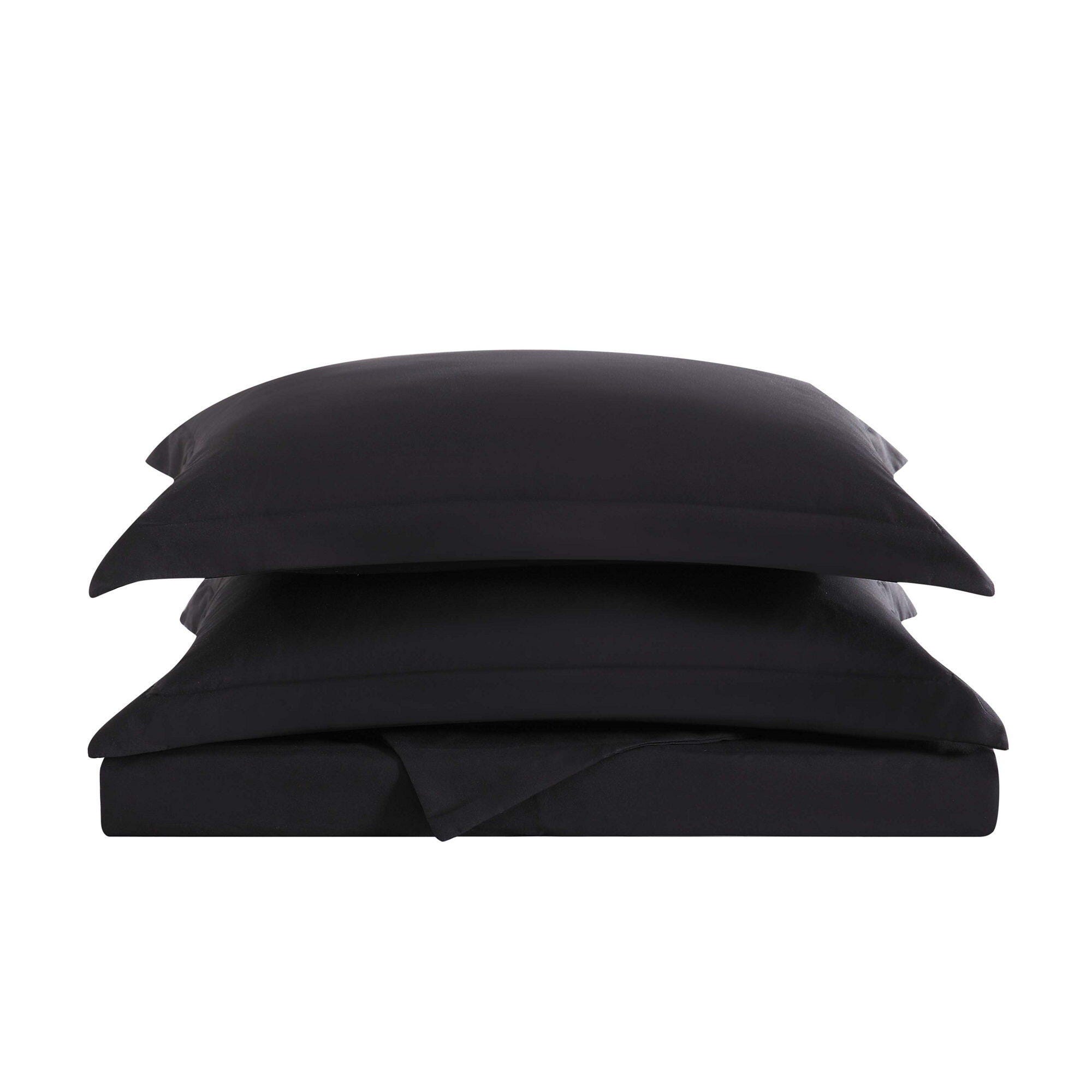 Truly Soft 3-Piece Full/Queen Comforter Set, Black, large
