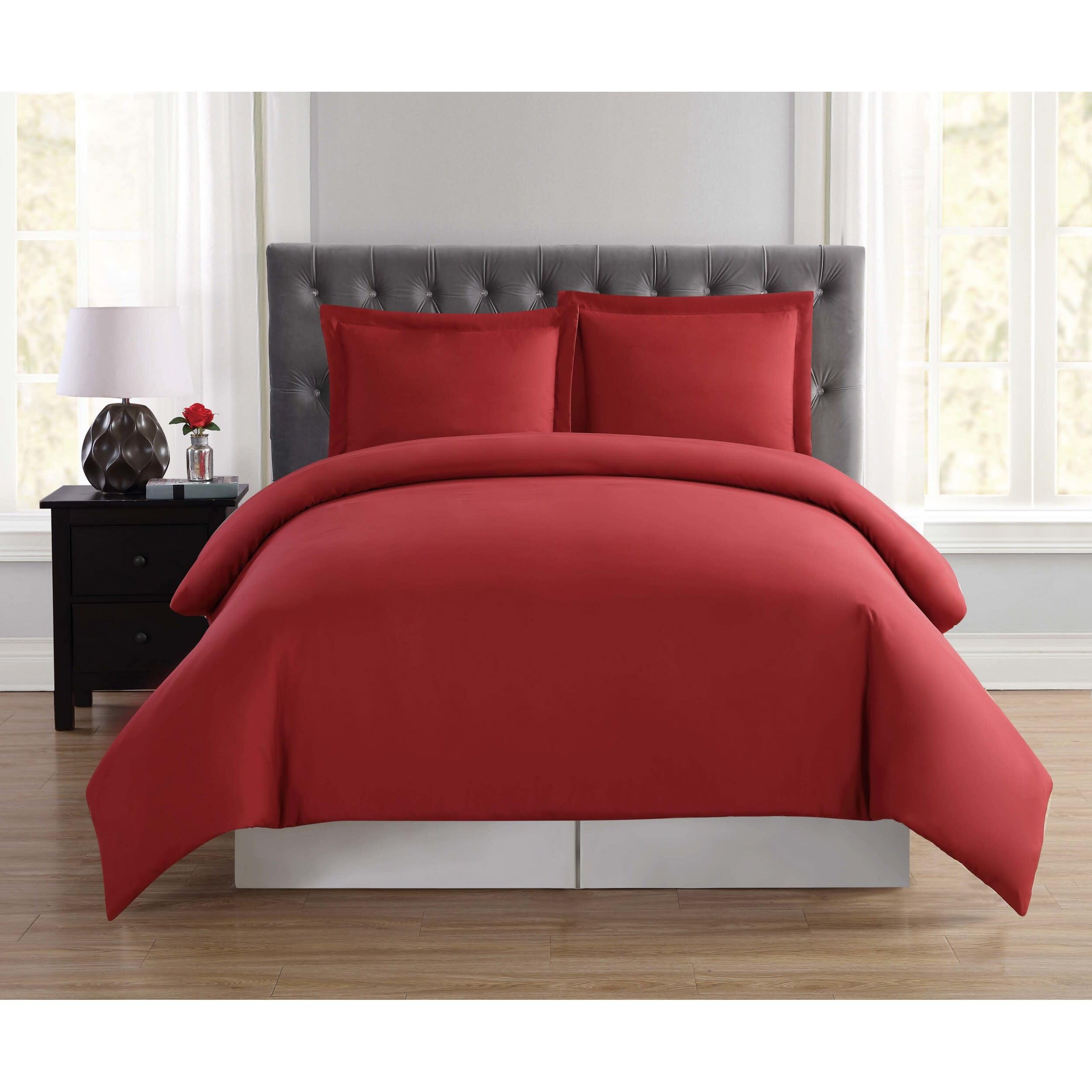 Truly Soft 3-Piece King Comforter Set, Red, large