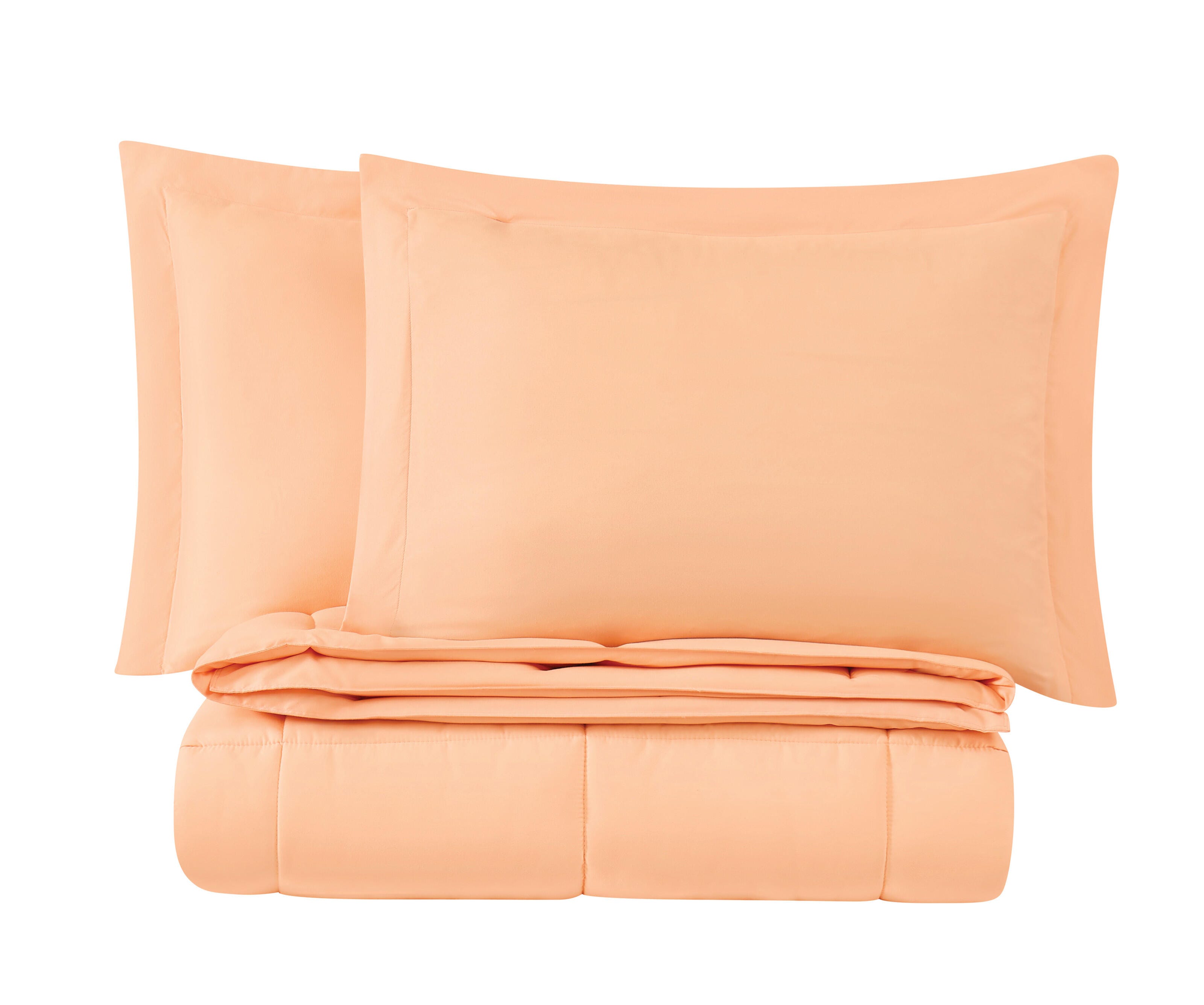 Truly Soft Reversible 3-Piece King Comforter Set, Peach, rollover