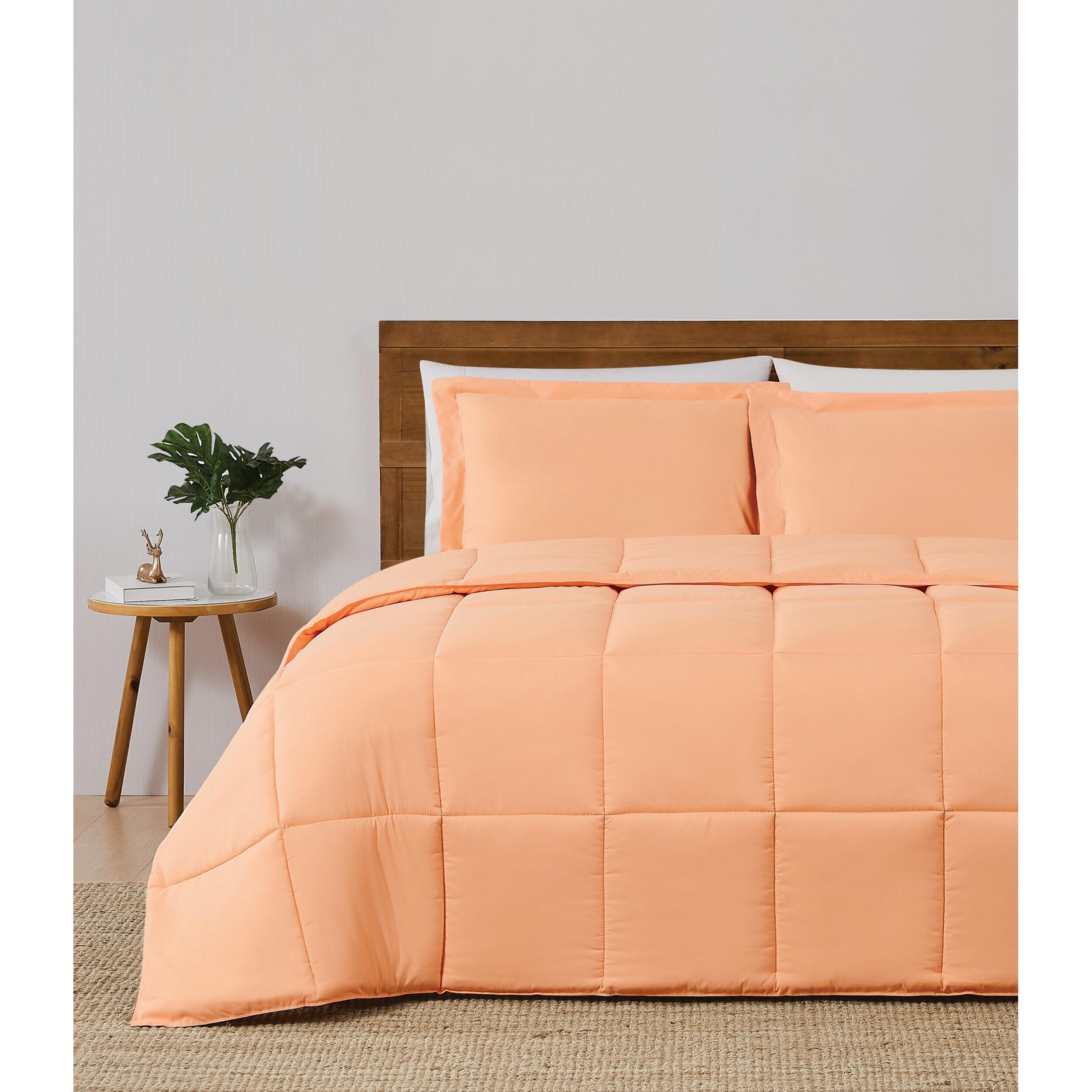 Truly Soft Reversible 3-Piece Full/Queen Comforter Set, Peach, large