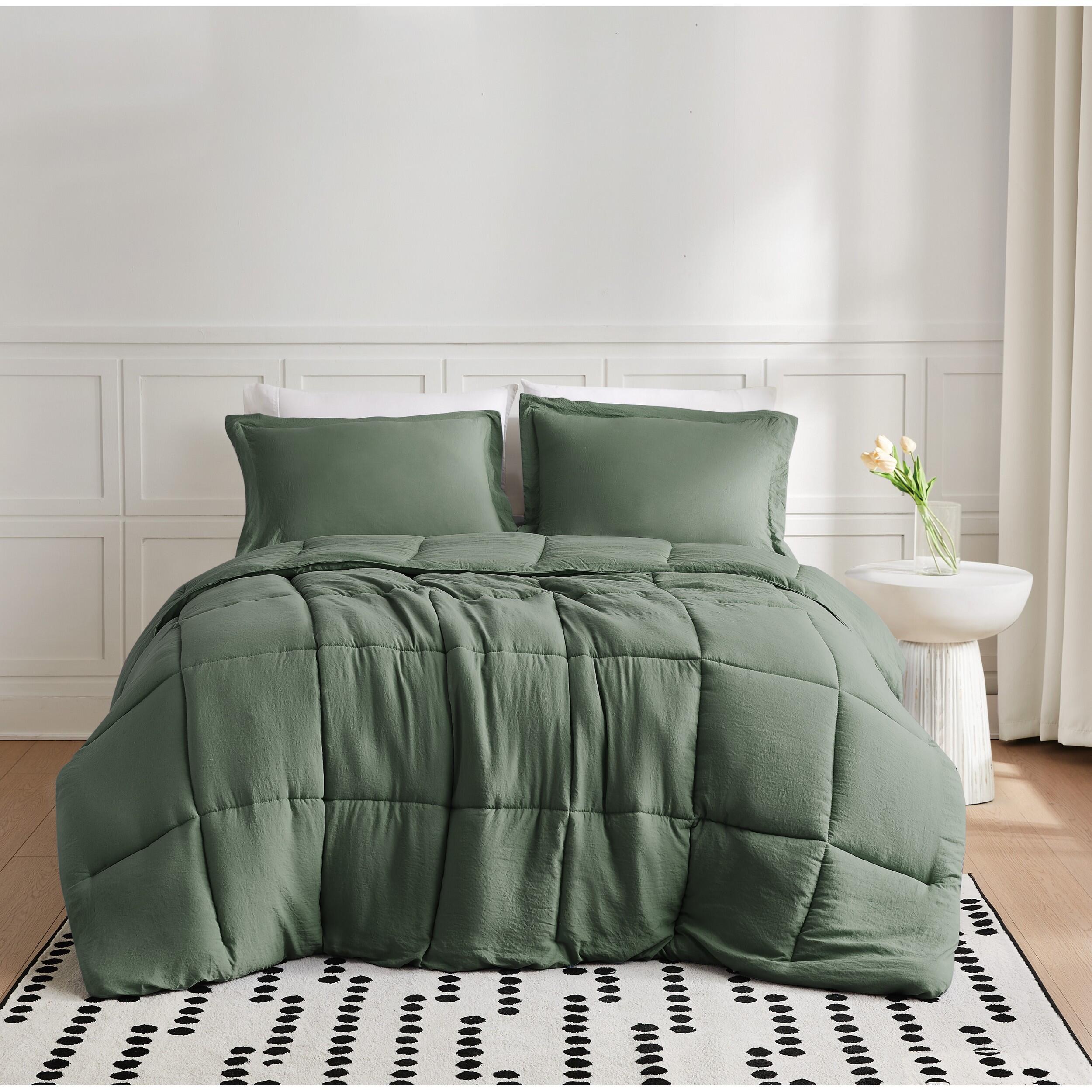Truly Soft Solid 2-Piece Twin Comforter Set, Green, rollover