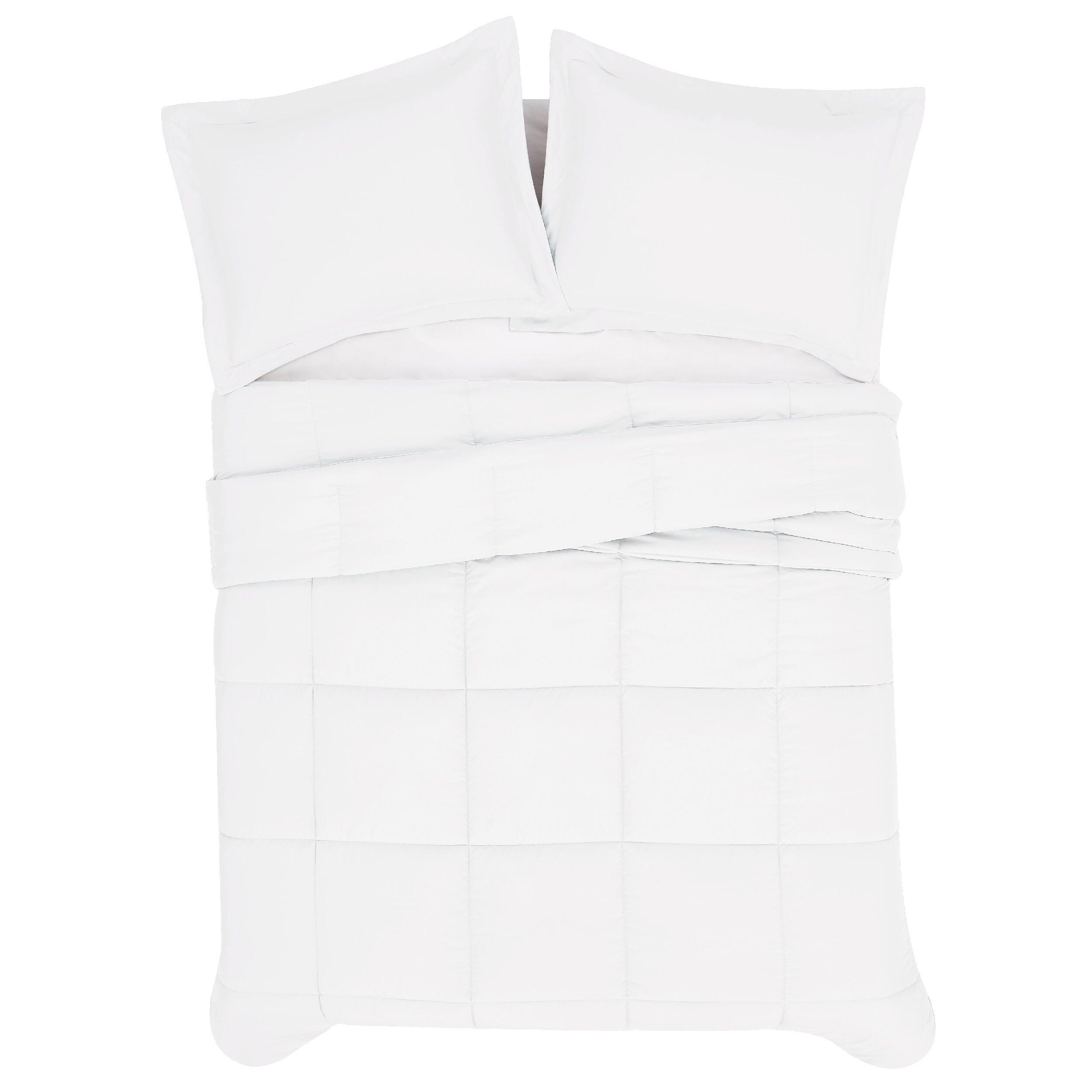 Truly Soft Solid 3-Piece King Comforter Set, White, large