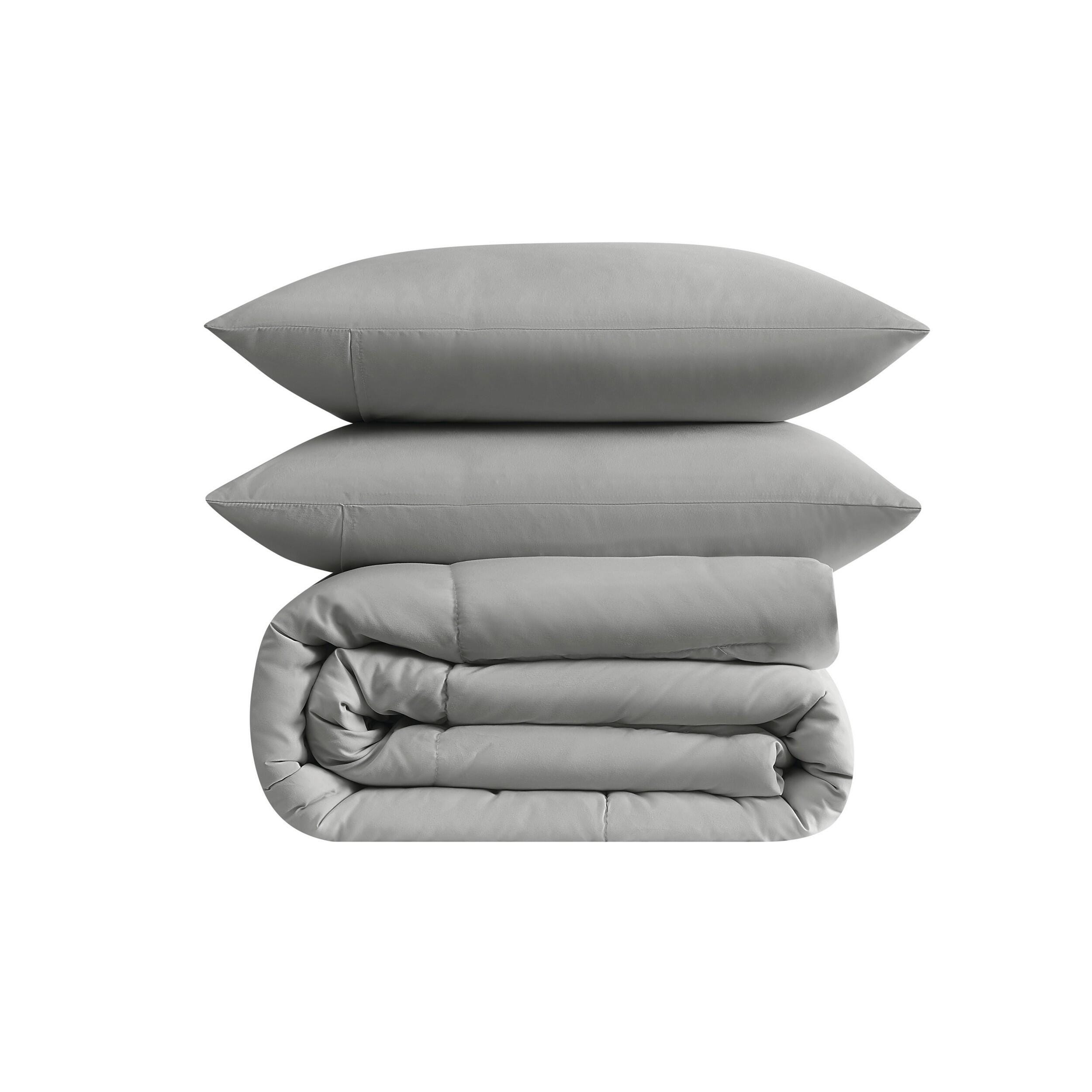 Truly Soft Sustainable 3-Piece King Comforter Set, Gray, large