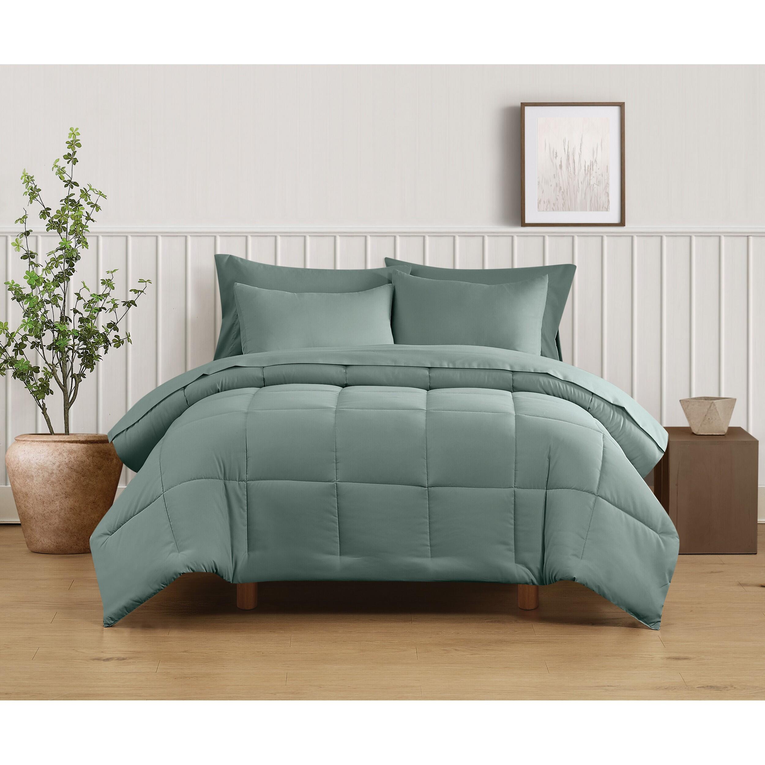 Truly Soft Sustainable 3-Piece Full/Queen Comforter Set, Sage, rollover