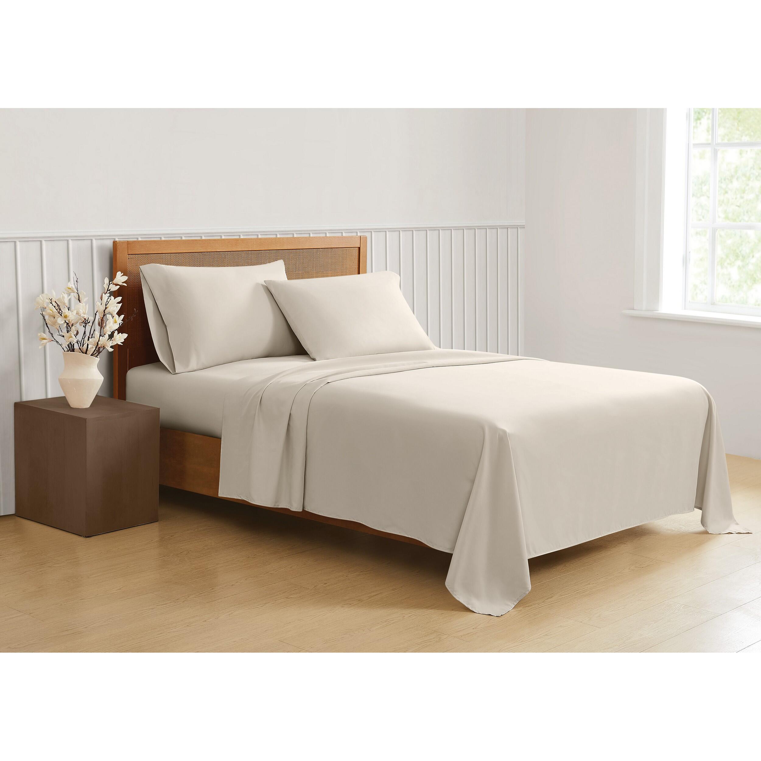 Truly Soft Sustainable 3-Piece California King Sheet Set, Beige, rollover