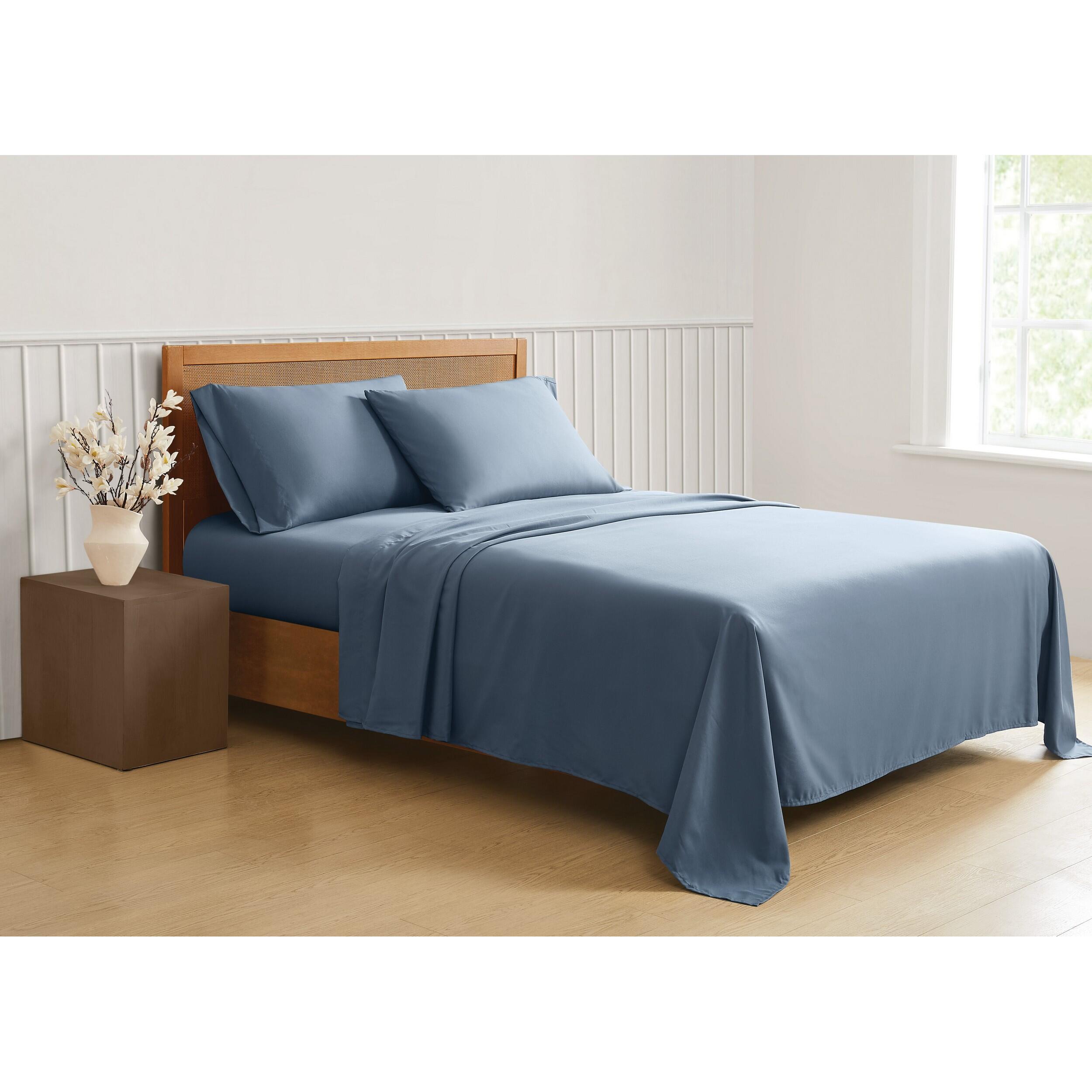 Truly Soft Sustainable 5-Piece Split King Sheet Set, Blue, rollover