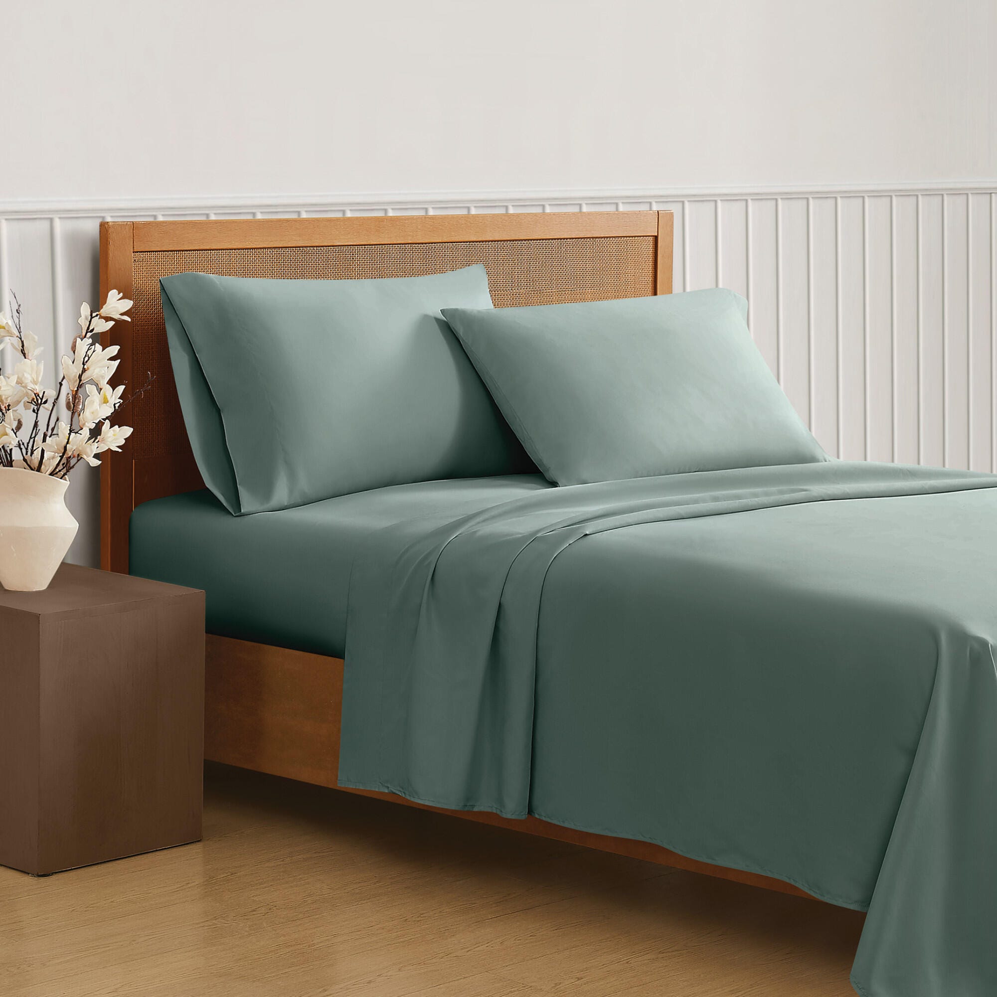 Truly Soft Sustainable 5-Piece Split King Sheet Set, Sage, large