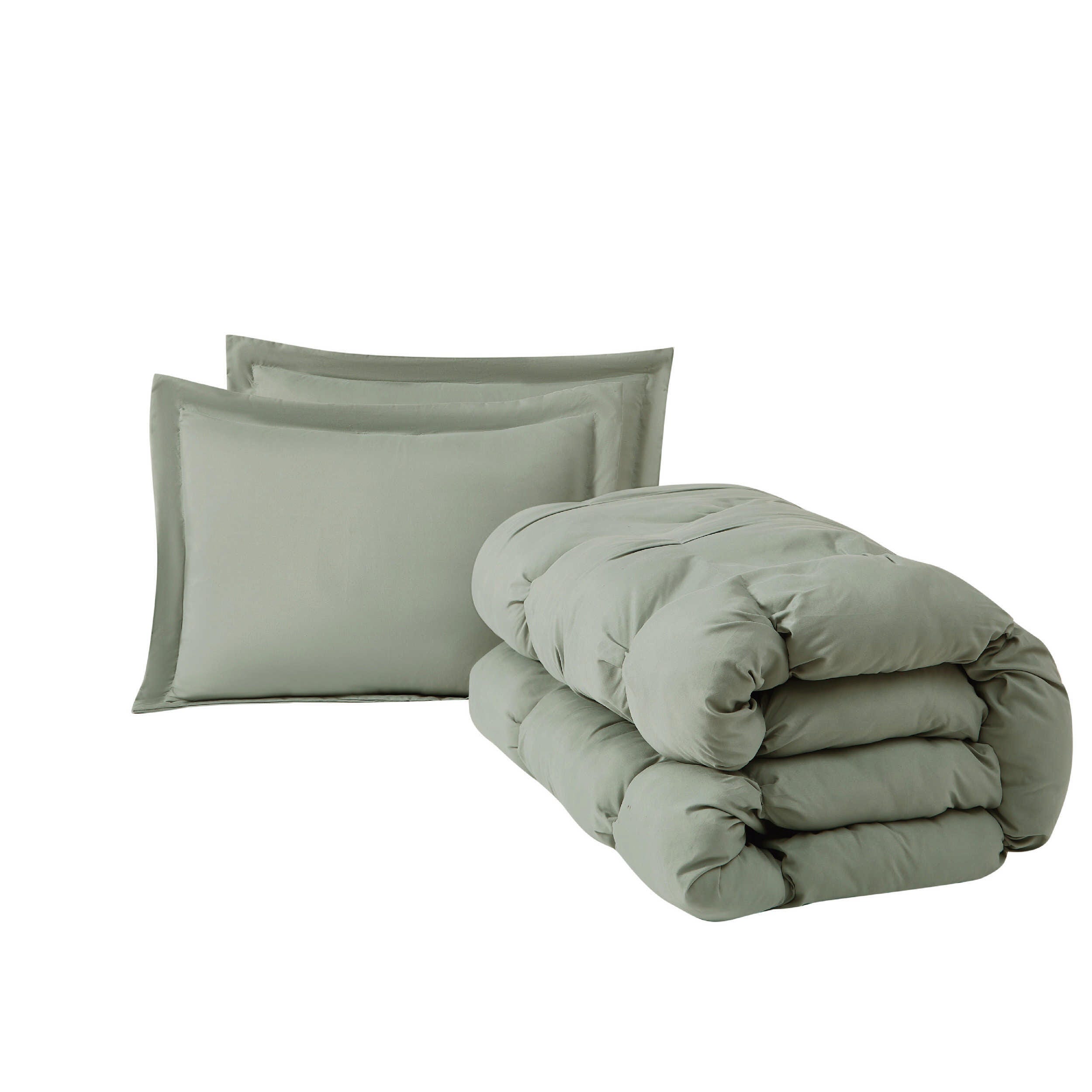 Truly Soft Cloud Puffer 3-Piece Full/Queen Comforter Set, Green, rollover