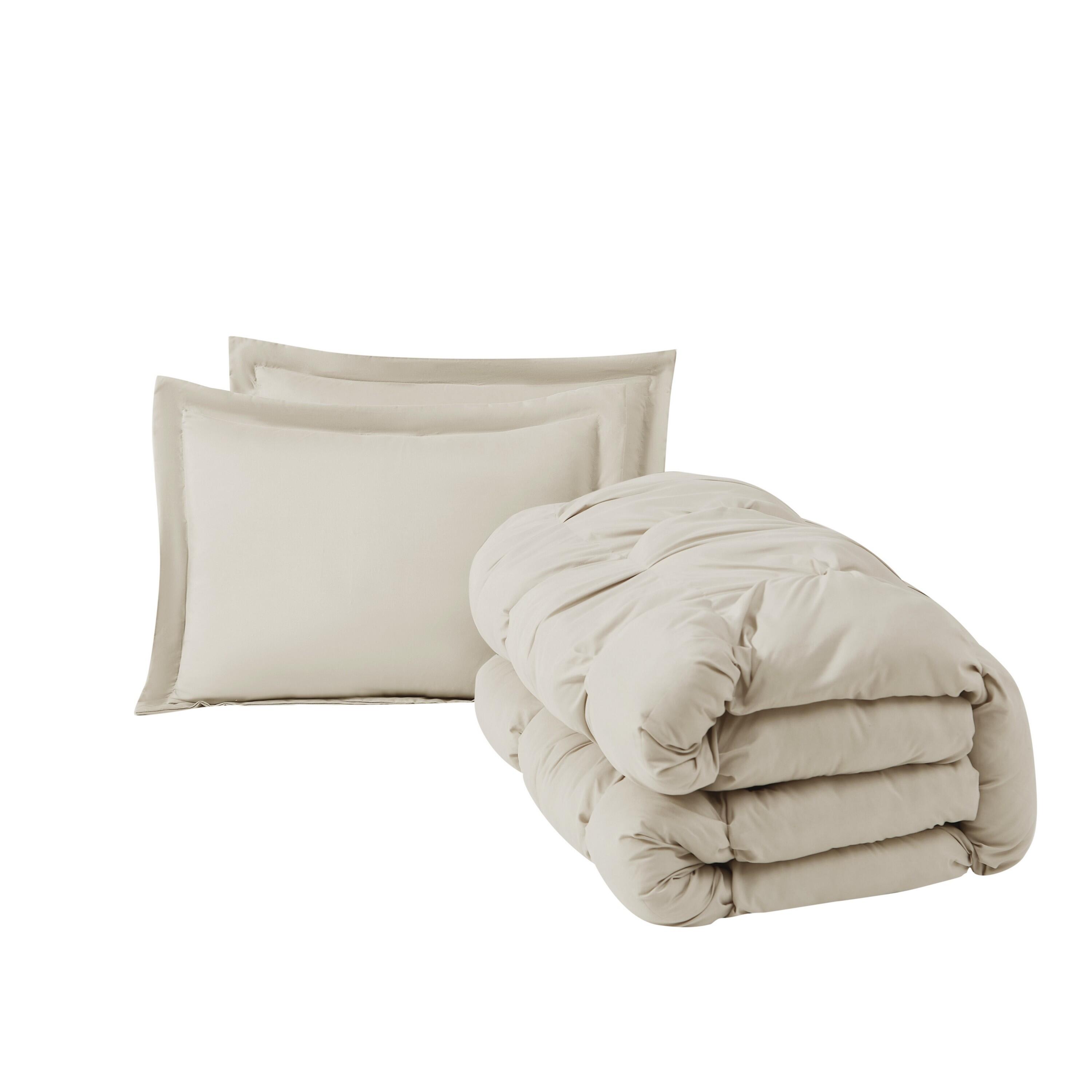Truly Soft Cloud Puffer 3-Piece Full/Queen Comforter Set, Beige, large
