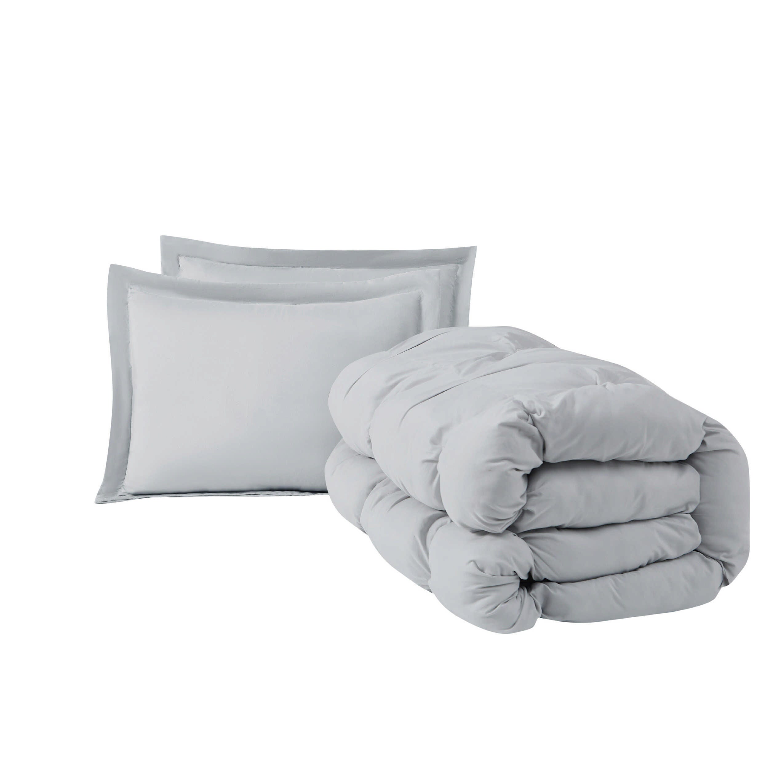 Truly Soft Cloud Puffer 3-Piece Full/Queen Comforter Set, Gray, large