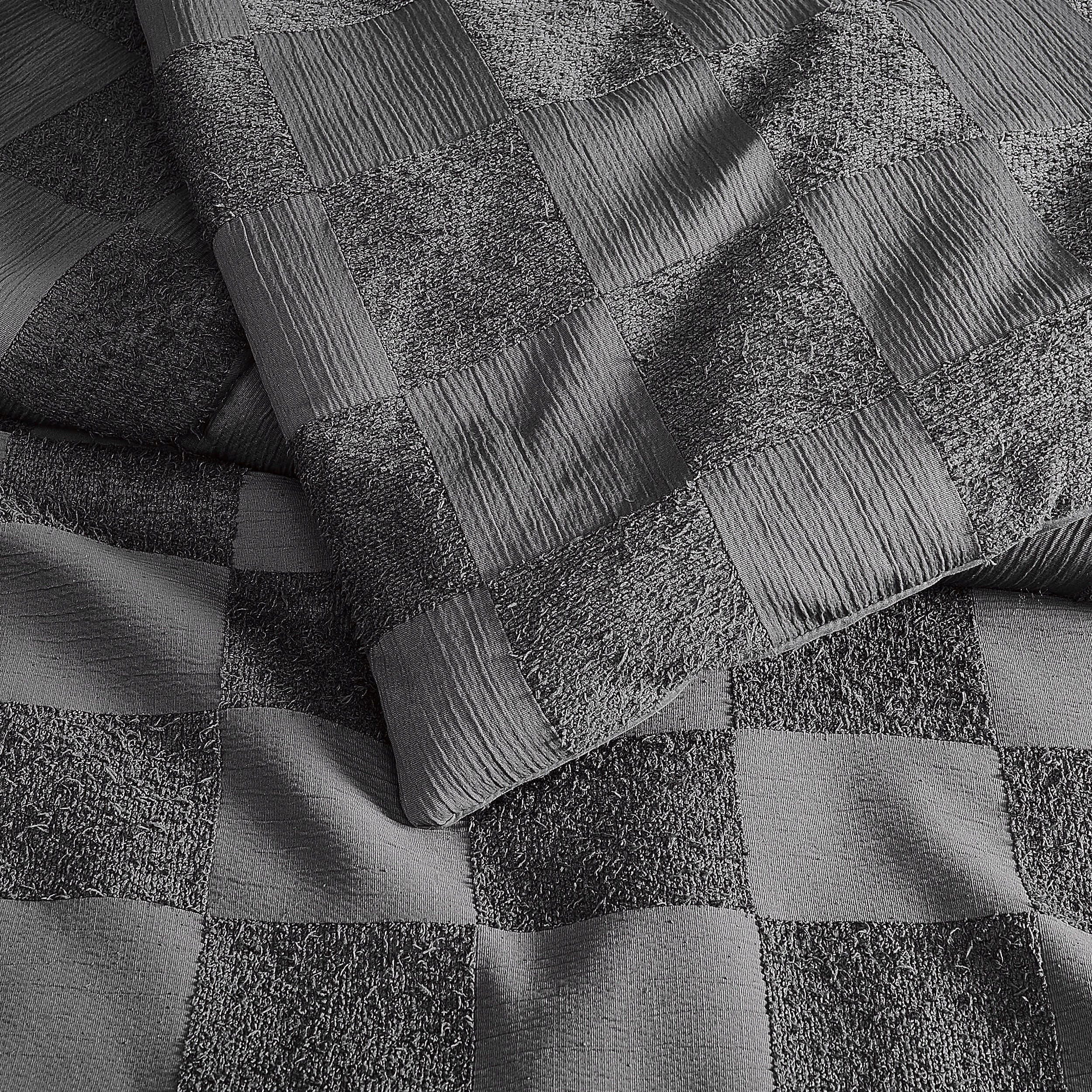Truly Soft Textured Checkered 2-Piece Twin XL Comforter Set, Gray, large