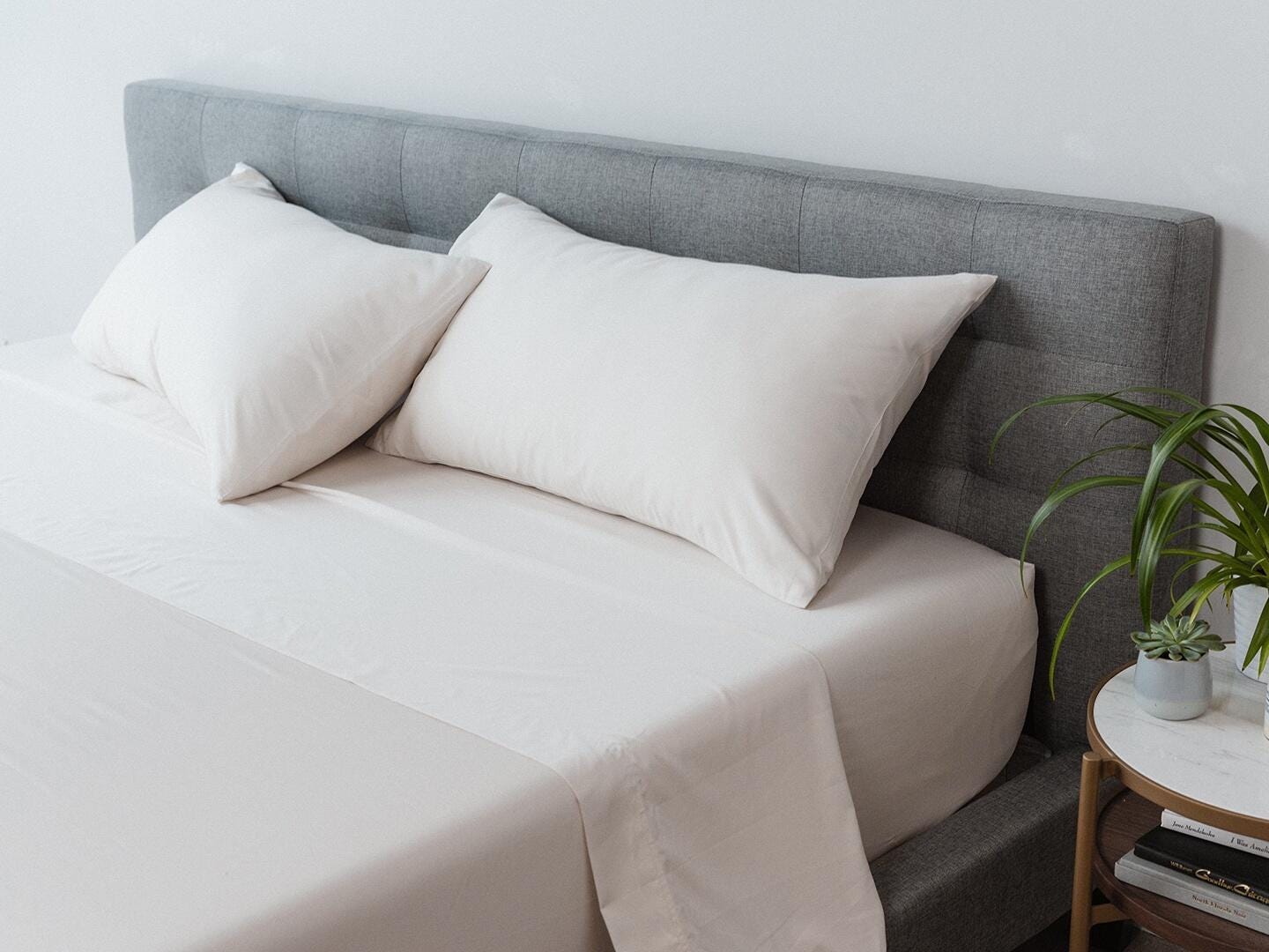 MOLECULE Percale Performance 4-Piece Full Sheet Set, Ivory, rollover