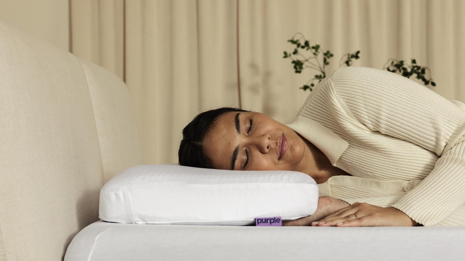 Purple DreamLayer MicroAir Foam King Pillow, White, rollover