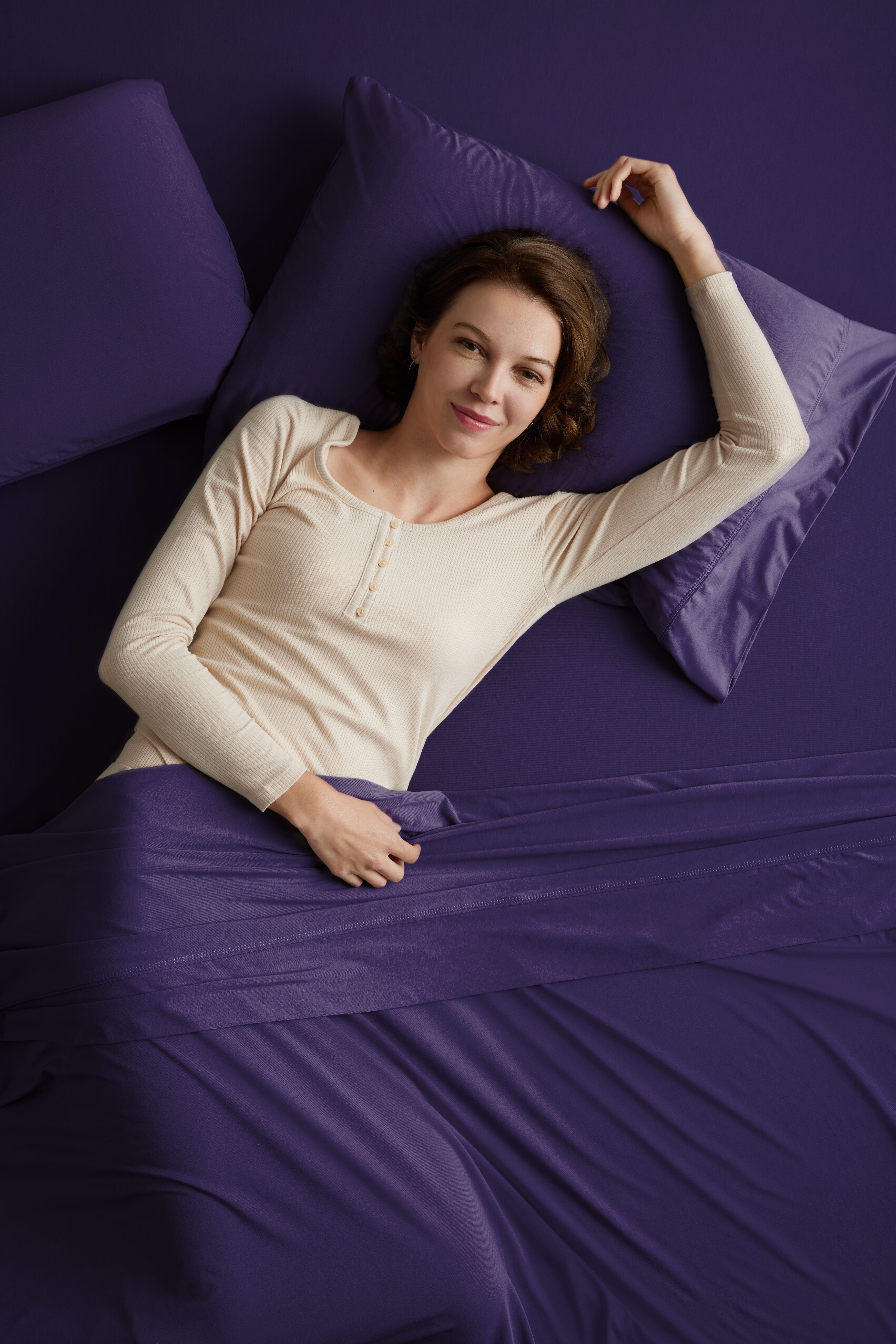 Purple SoftStretch Deep Pocket 4-Piece King Sheet Set