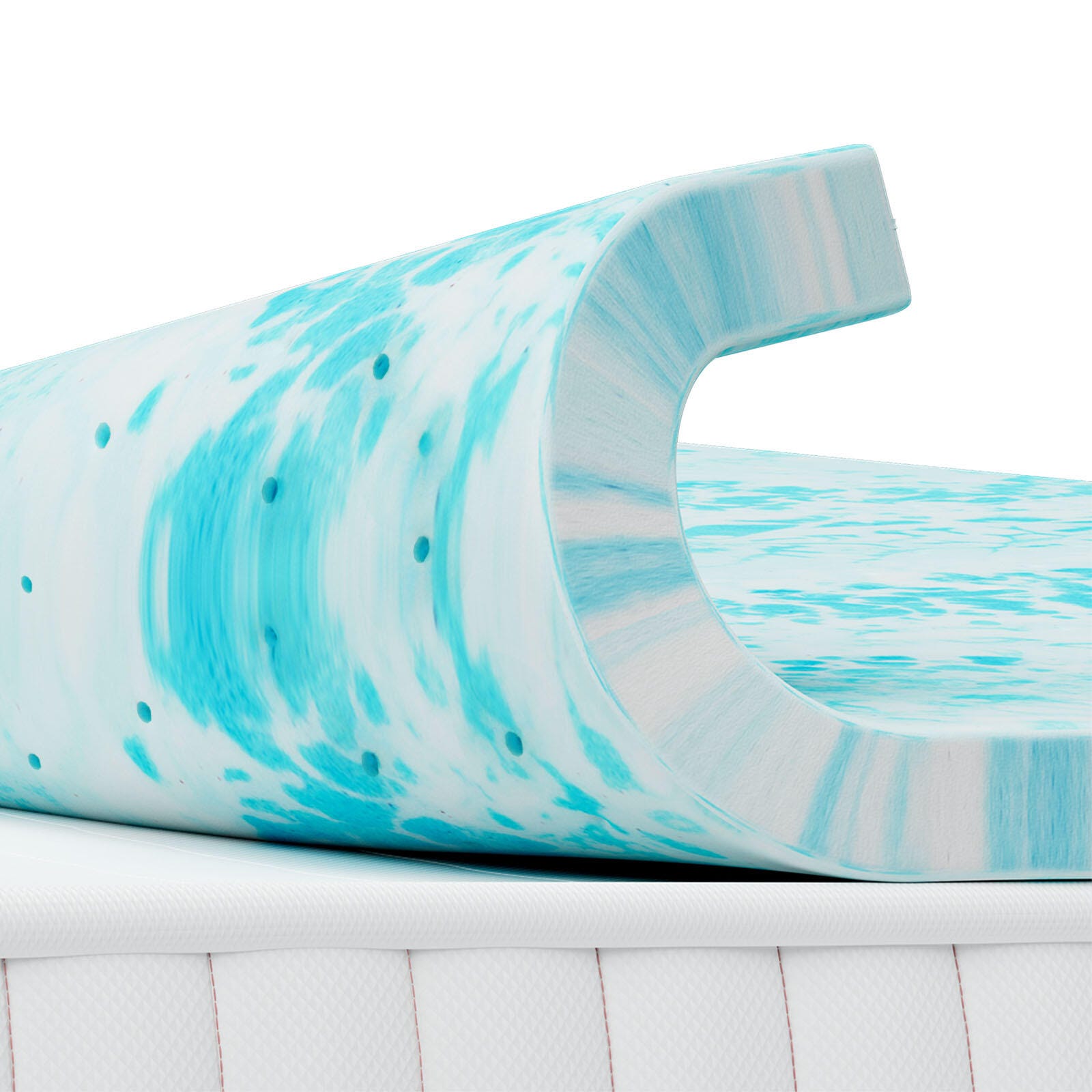 Dovelina Zenyra Twin XL Memory Foam 2" Mattress Topper, Blue, large