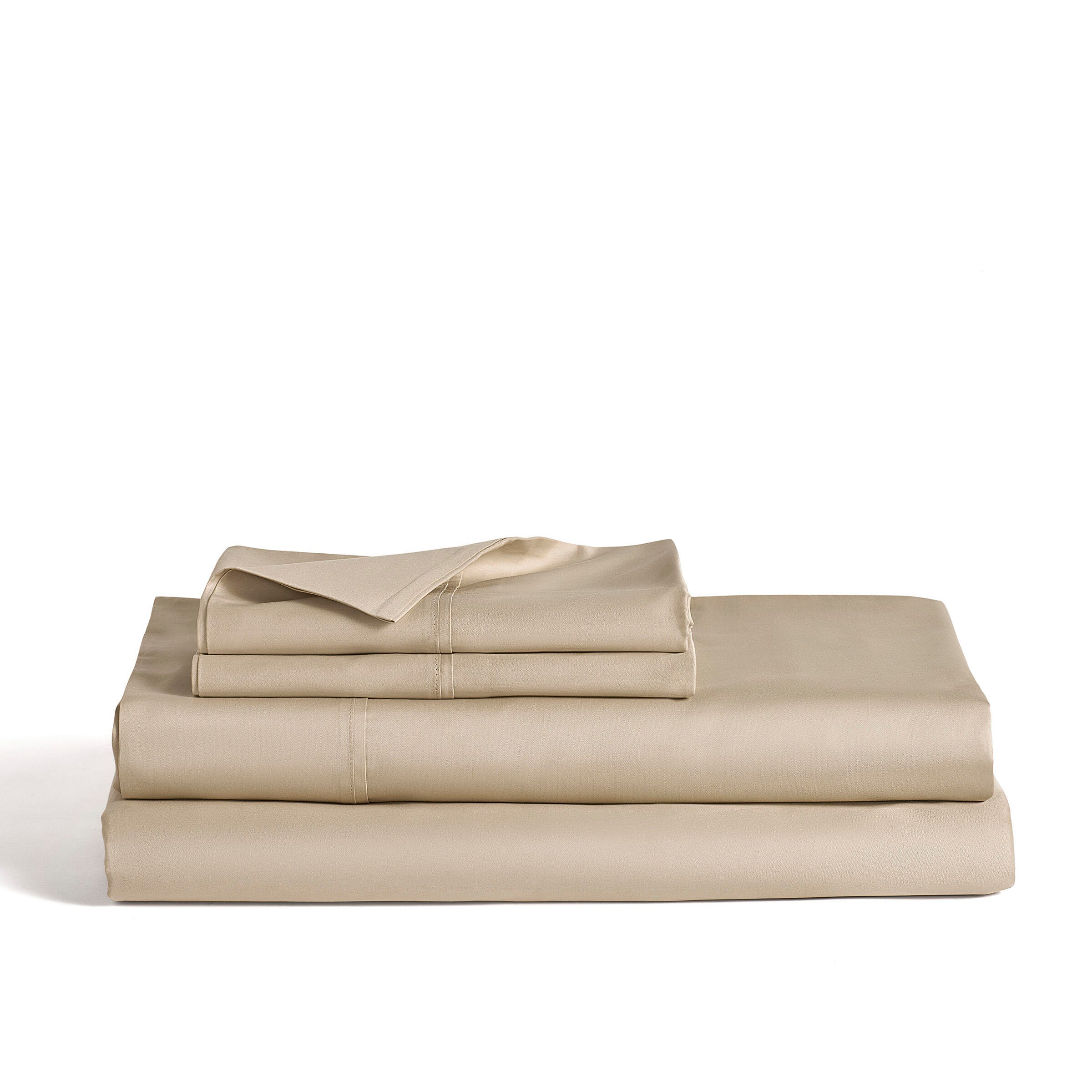 J. Queen New York Premier Sateen 4-Piece California King Sheet Set, Pale Gold, large